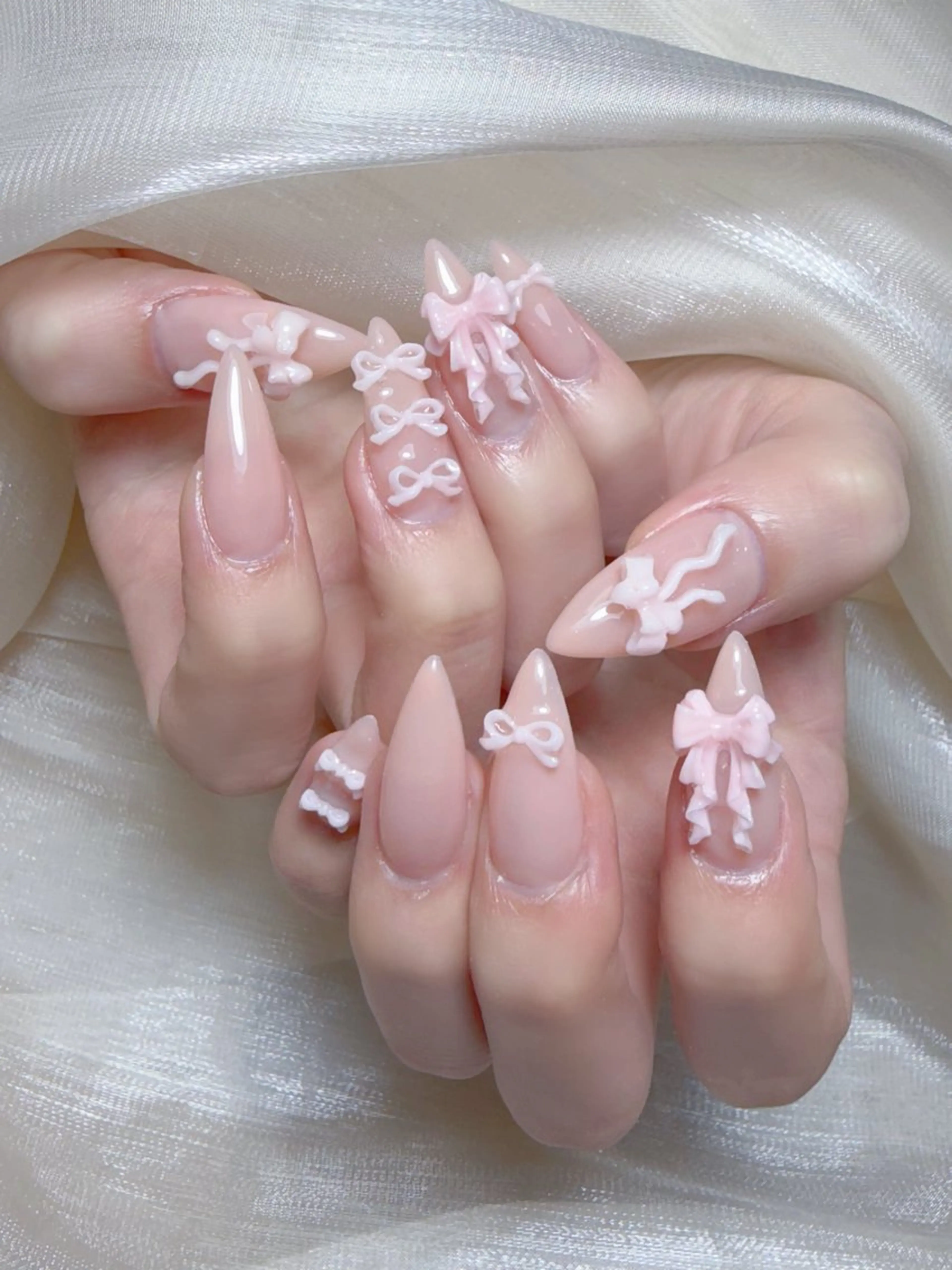 ネイル チークネイル 長さ出し フレンチネイル ジェルネイル 韓国ネイル ハンドネイル Lucky Nail Salonのネイルデザイン