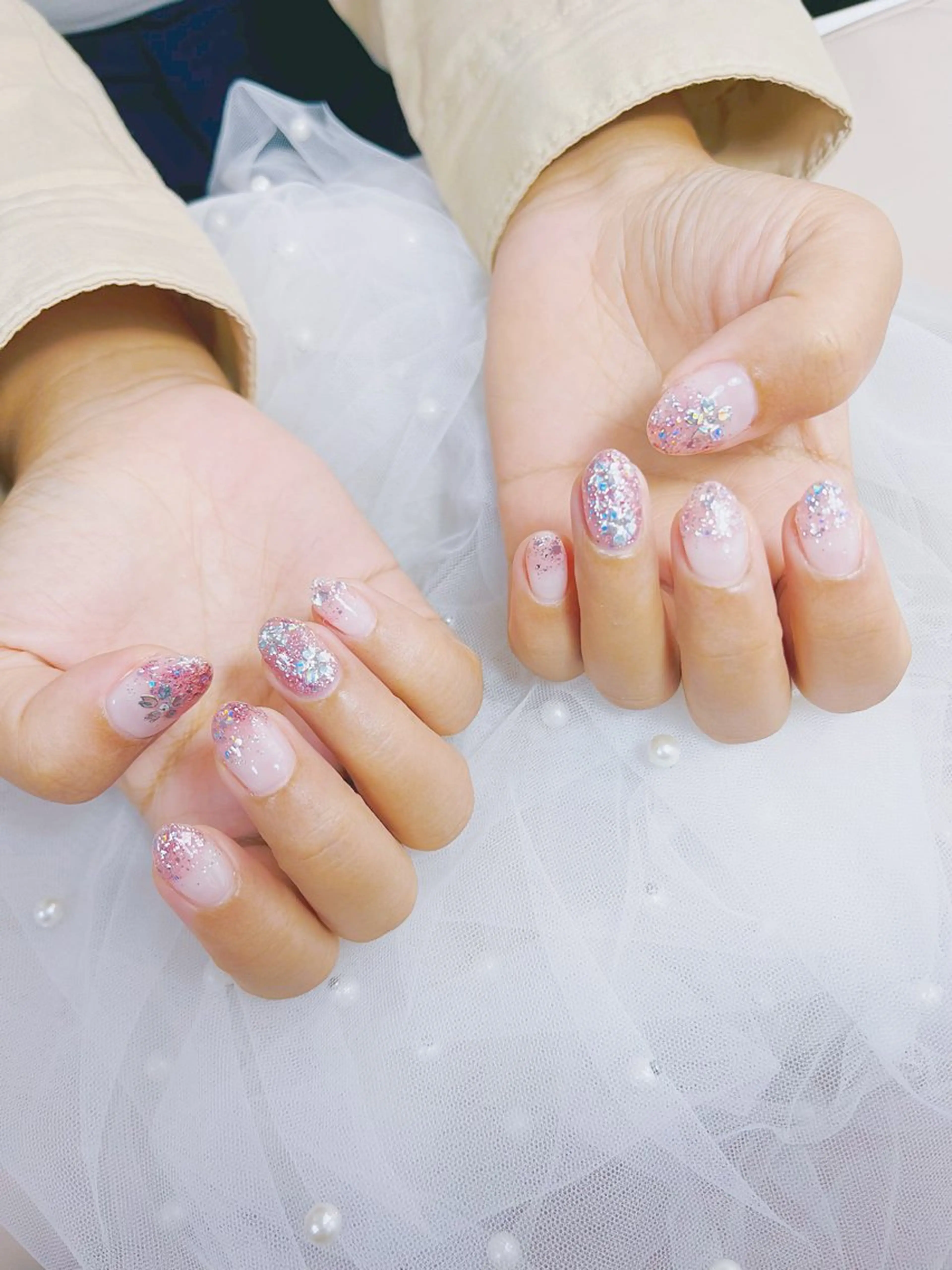 ネイル アートネイル チークネイル 長さ出し フラワーネイル フットネイル か なのネイルデザイン