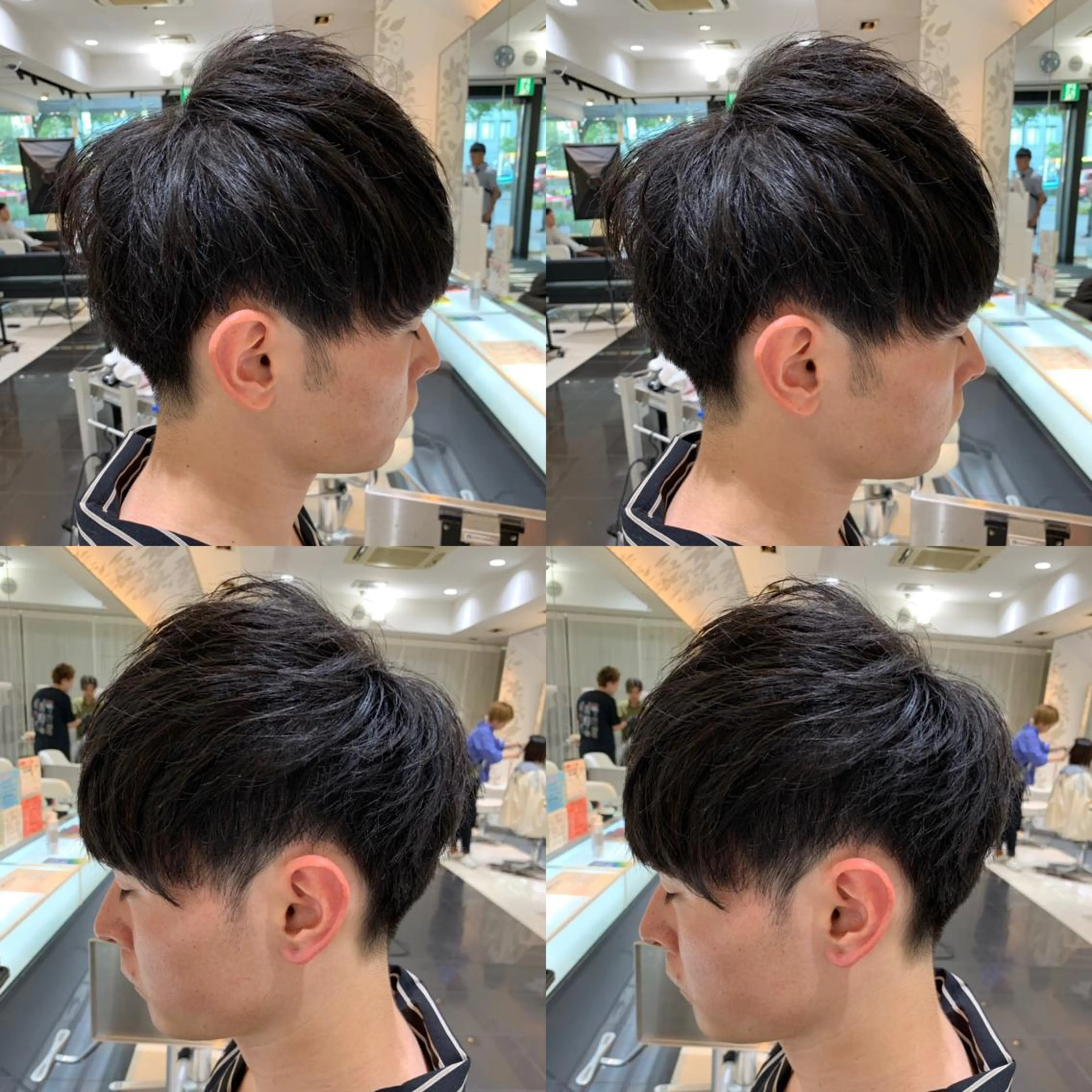 ショート パーマ メンズ マッシュ メンズパーマ ツーブロック 髪質改善 ストレートパーマ 赤み消しカラー /透明感カラー 上長のヘアスタイル