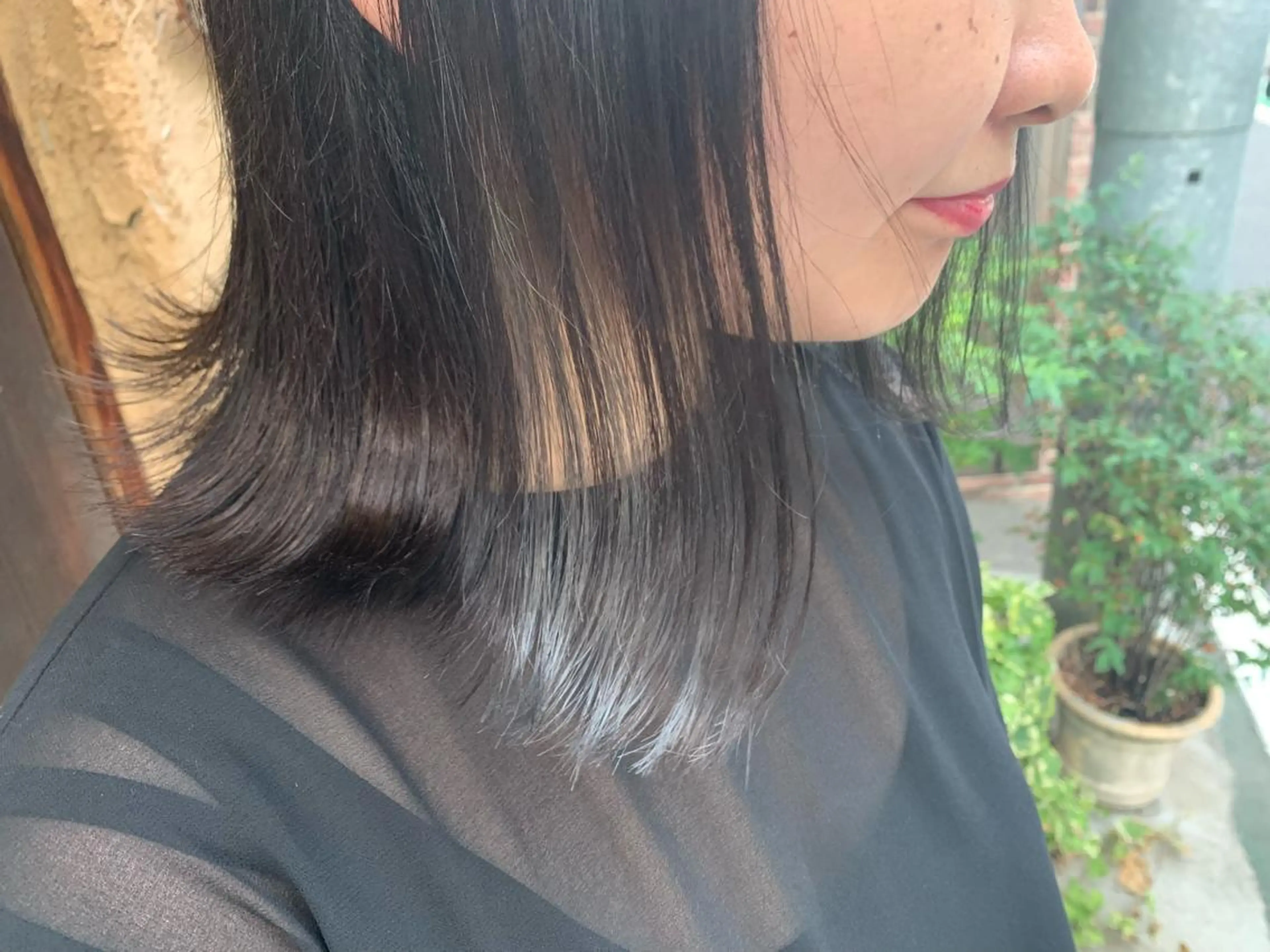 ミディアム カラー アッシュ アッシュグレー インナーカラー 加茂 しのぶのヘアスタイル