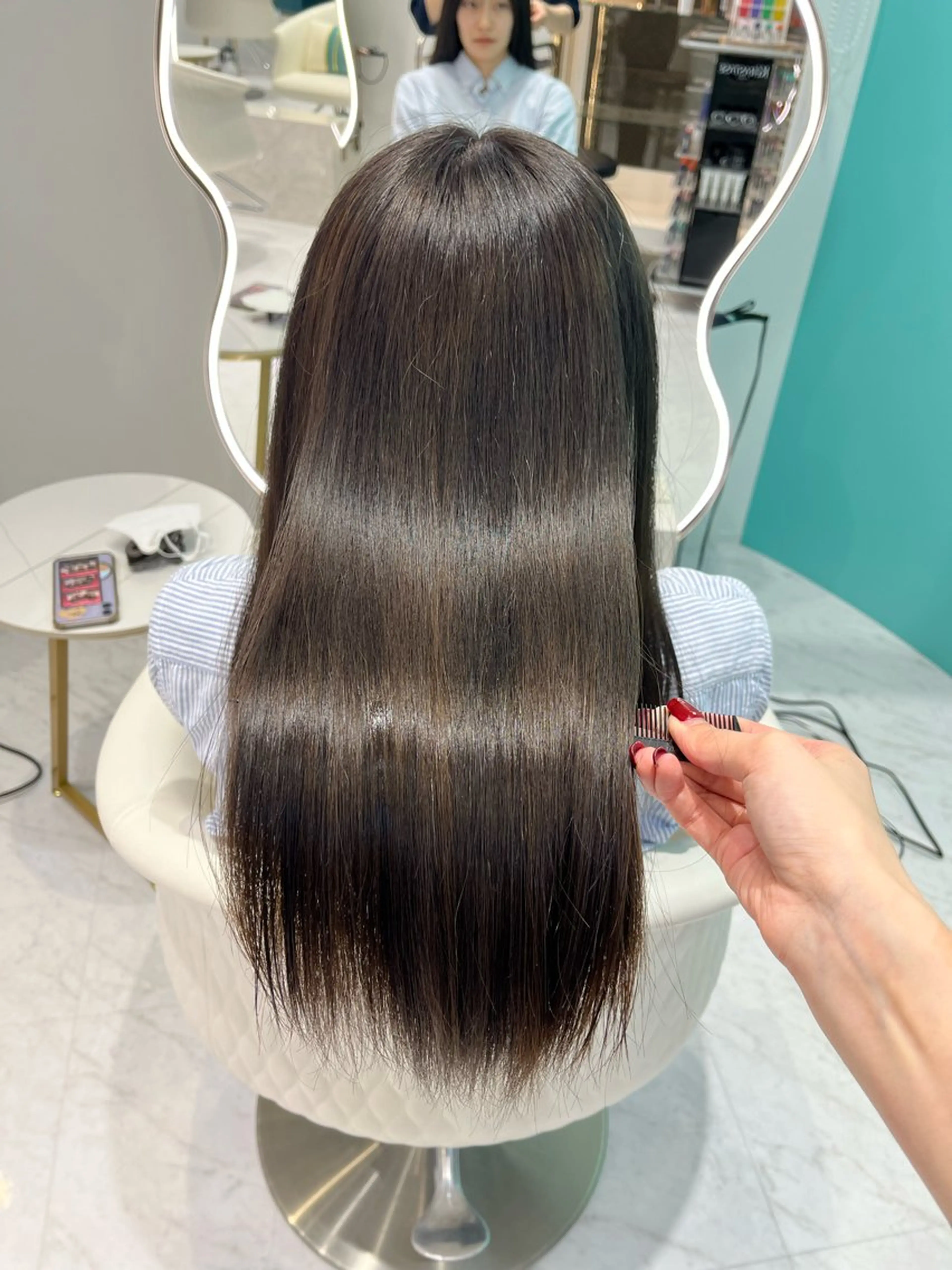 セミロング カラー 名駅/大人韓国ヘア 艶カラー/Rihoのヘアスタイル