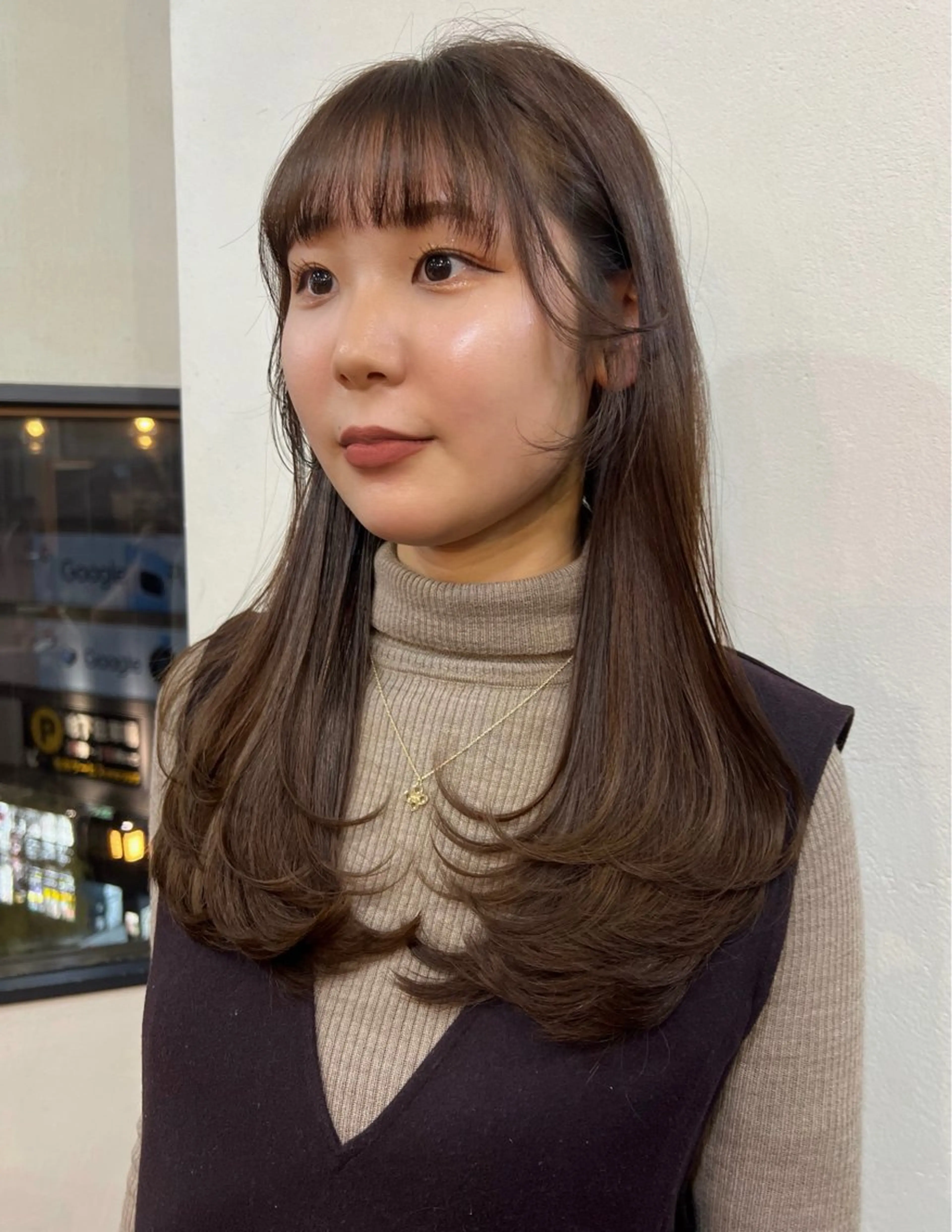 セミロング 韓国ヘア 🎀華澄のヘアスタイル