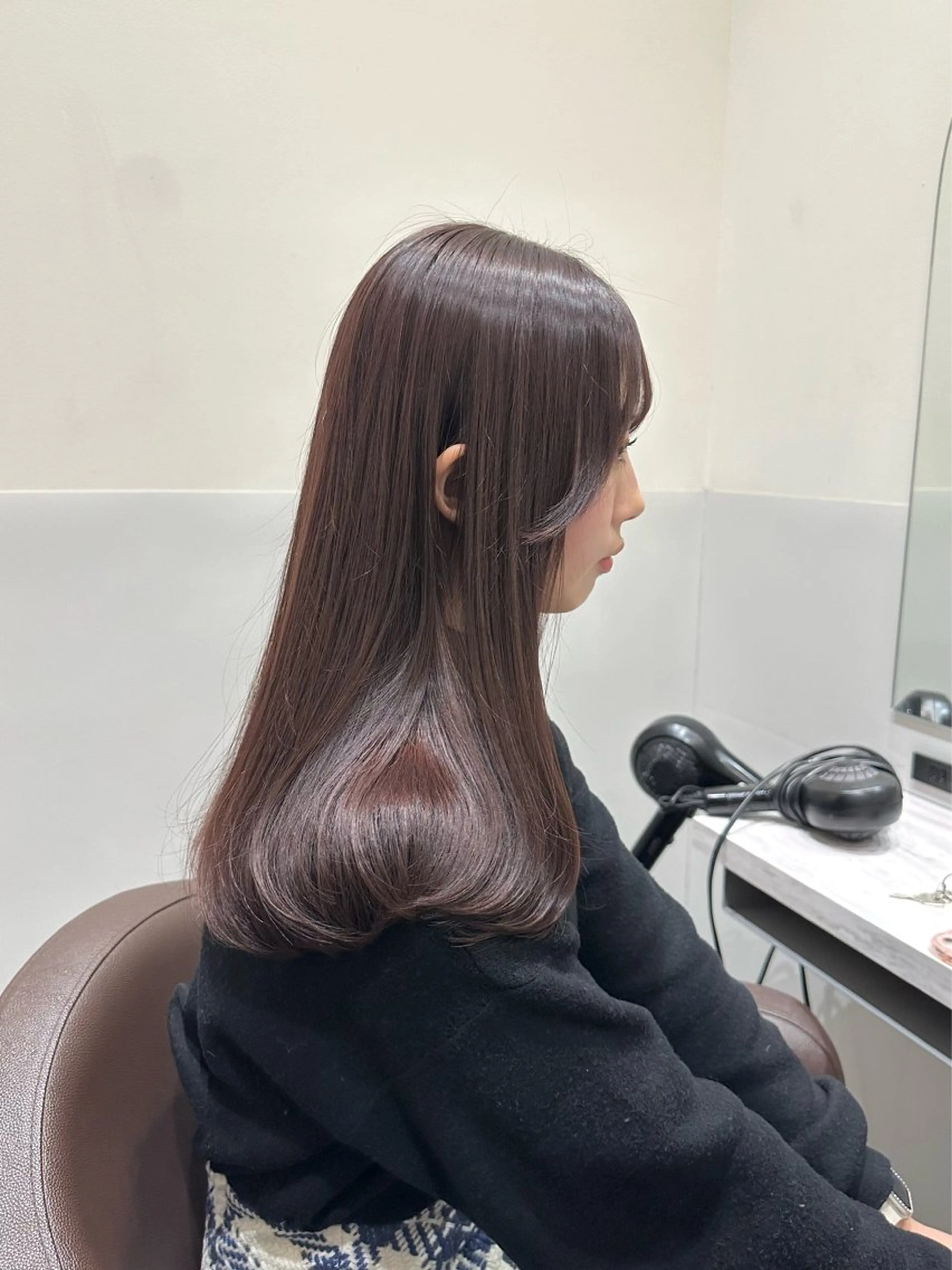 セミロング カラー ブリーチ ラベンダーカラー ブリーチなしカラー ピンクカラー ピンクラベンダー 矢野 晃平のヘアスタイル