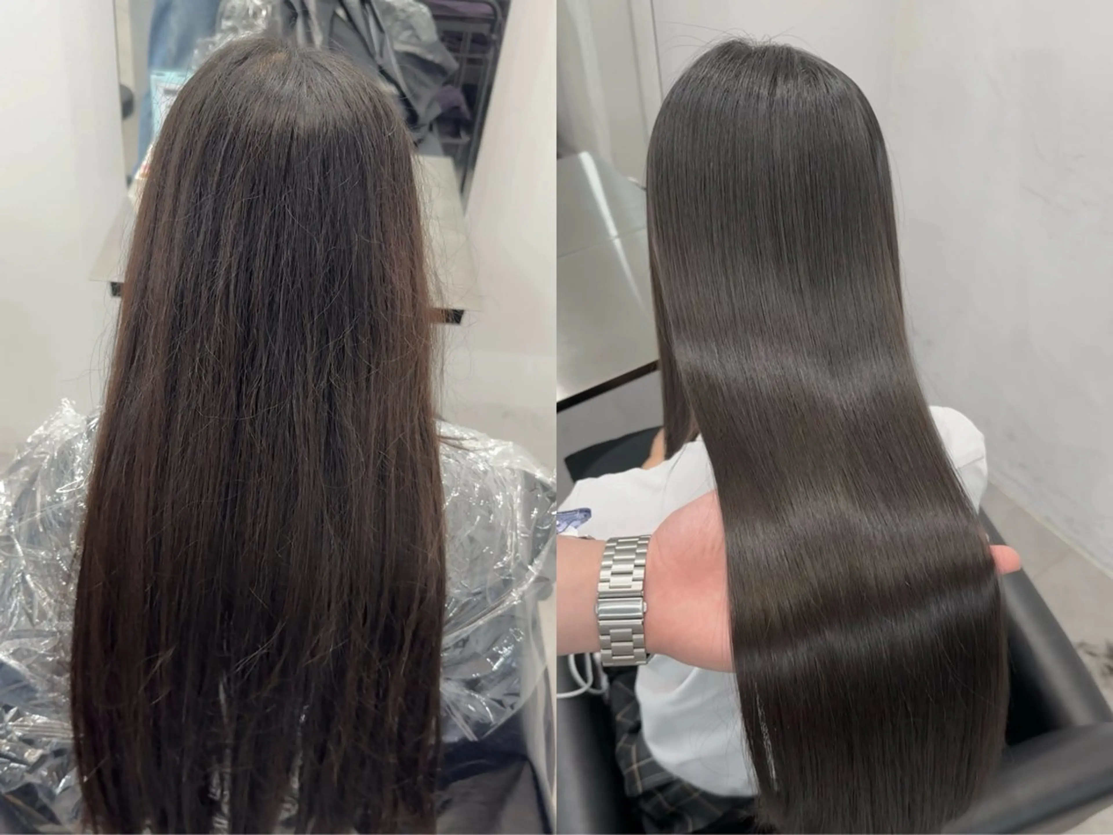 ロング ケアカラー 髪質改善 縮毛矯正 トリートメント 酸性ストレート 髪質改善×縮毛矯正 Core 片山健太のヘアスタイル