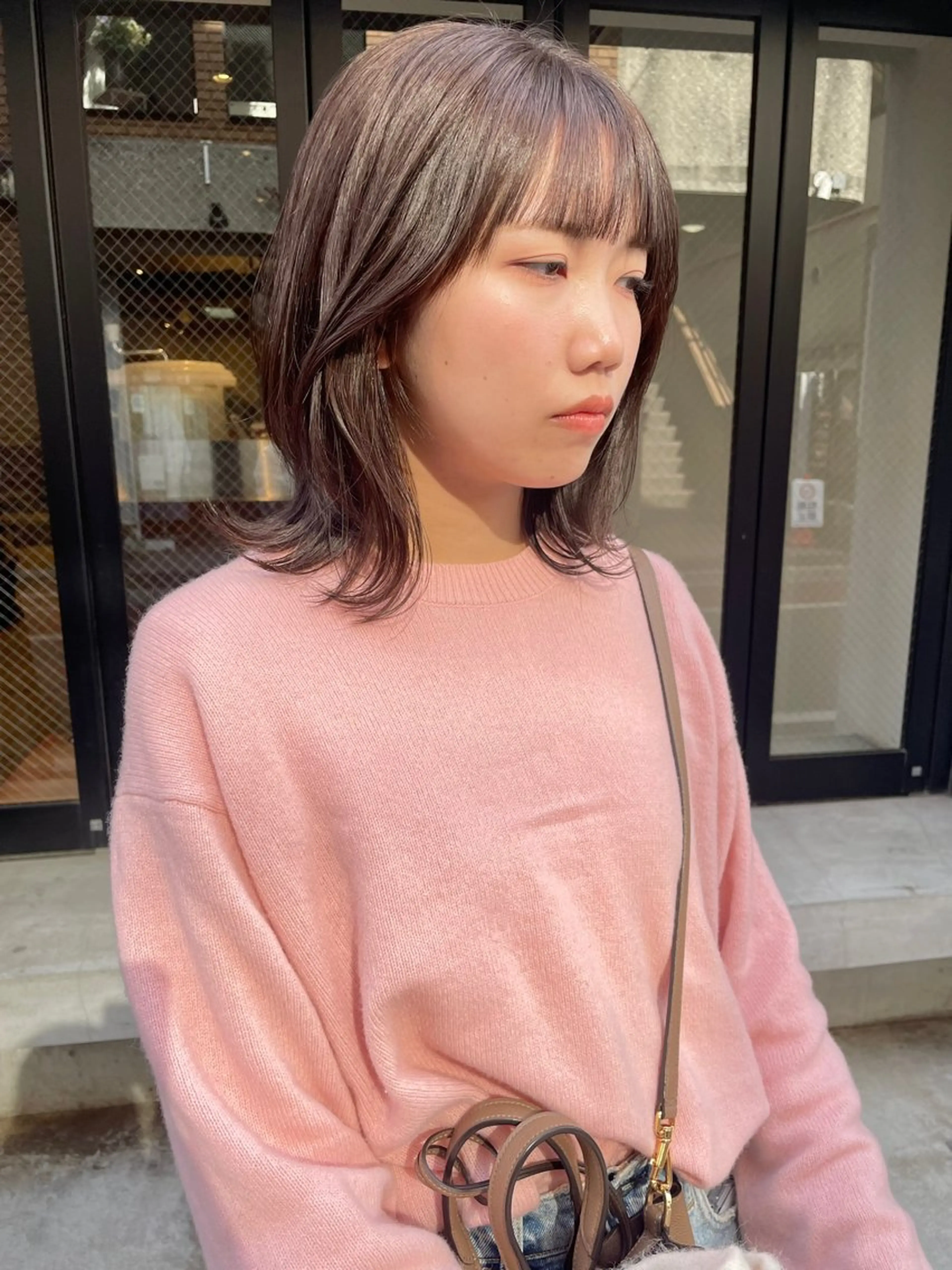 ミディアム カラー カット ヘアカラー トリートメント 🩰オリーブ/ ベージュ松本咲花🩰のヘアスタイル