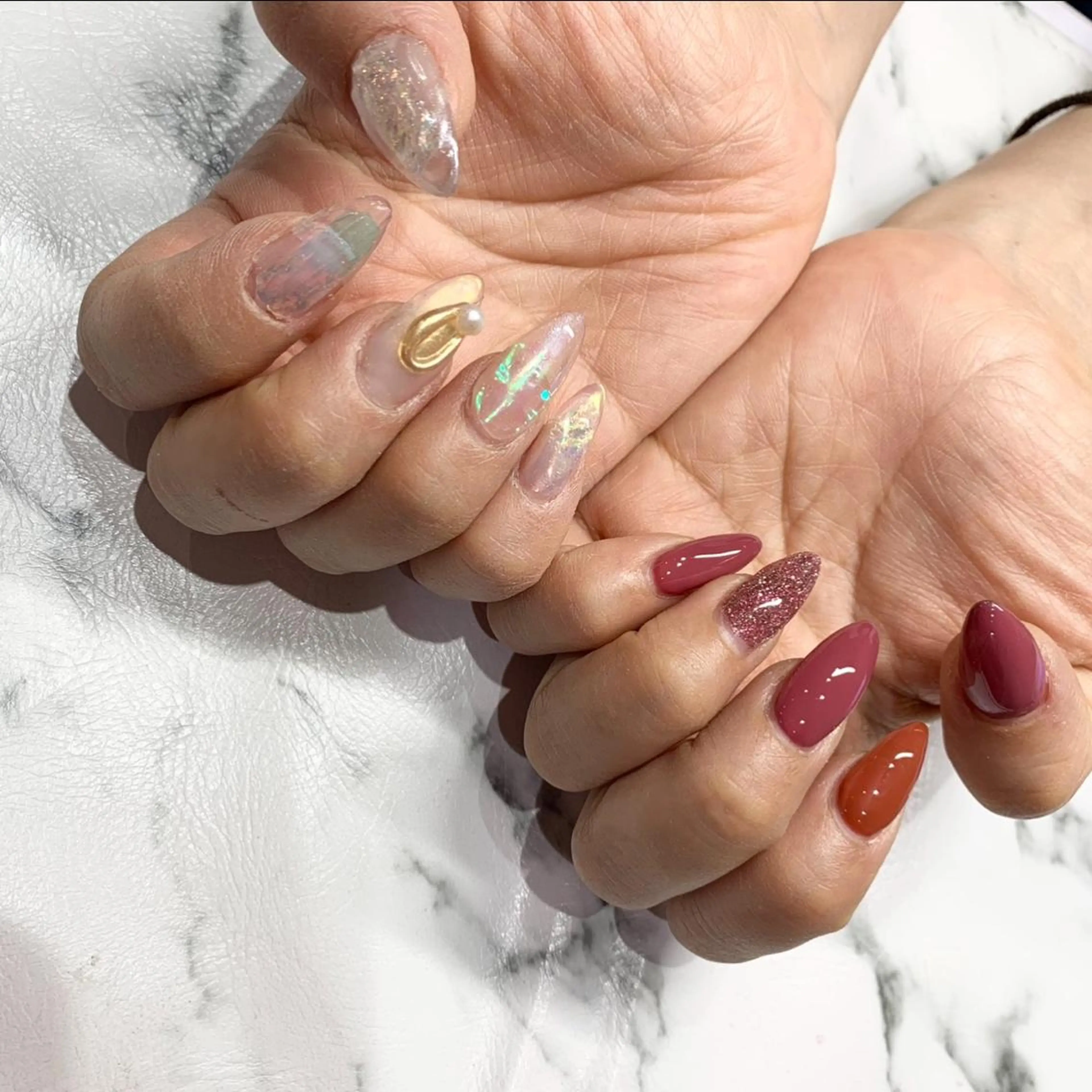 ネイル アートネイル フラッシュネイル 氷ネイル・うるうるネイル 持ち込み スカルプネイル ハンドネイル x.1.0.nail ♡Cのネイルデザイン