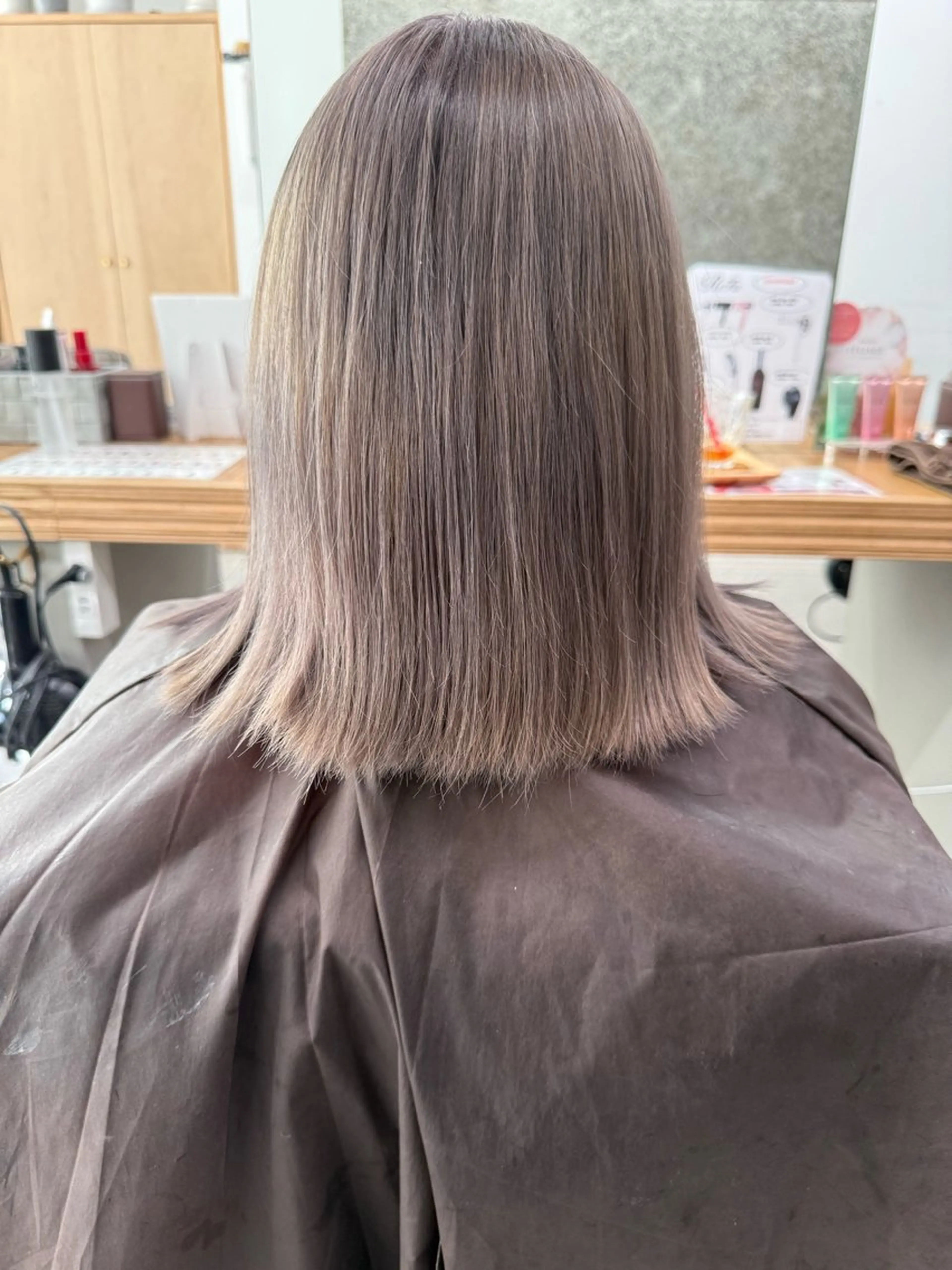 ロングヘア、ミディアムヘアカット➕艶カラーの写真