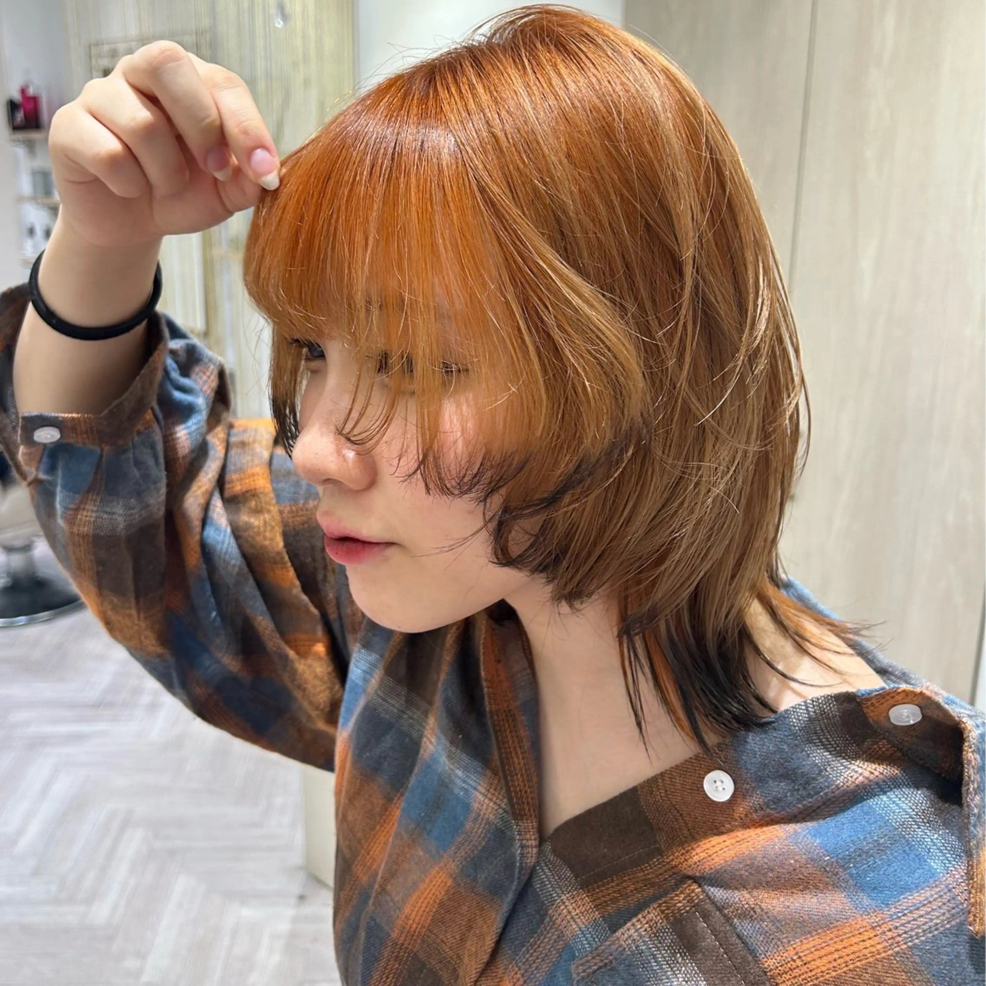 ミディアム カラー ヘアアレンジ 透明感カラー デザインカラー 狐カラー トリートメント 🍓女性専用サロン/ こころ🍓のヘアスタイル