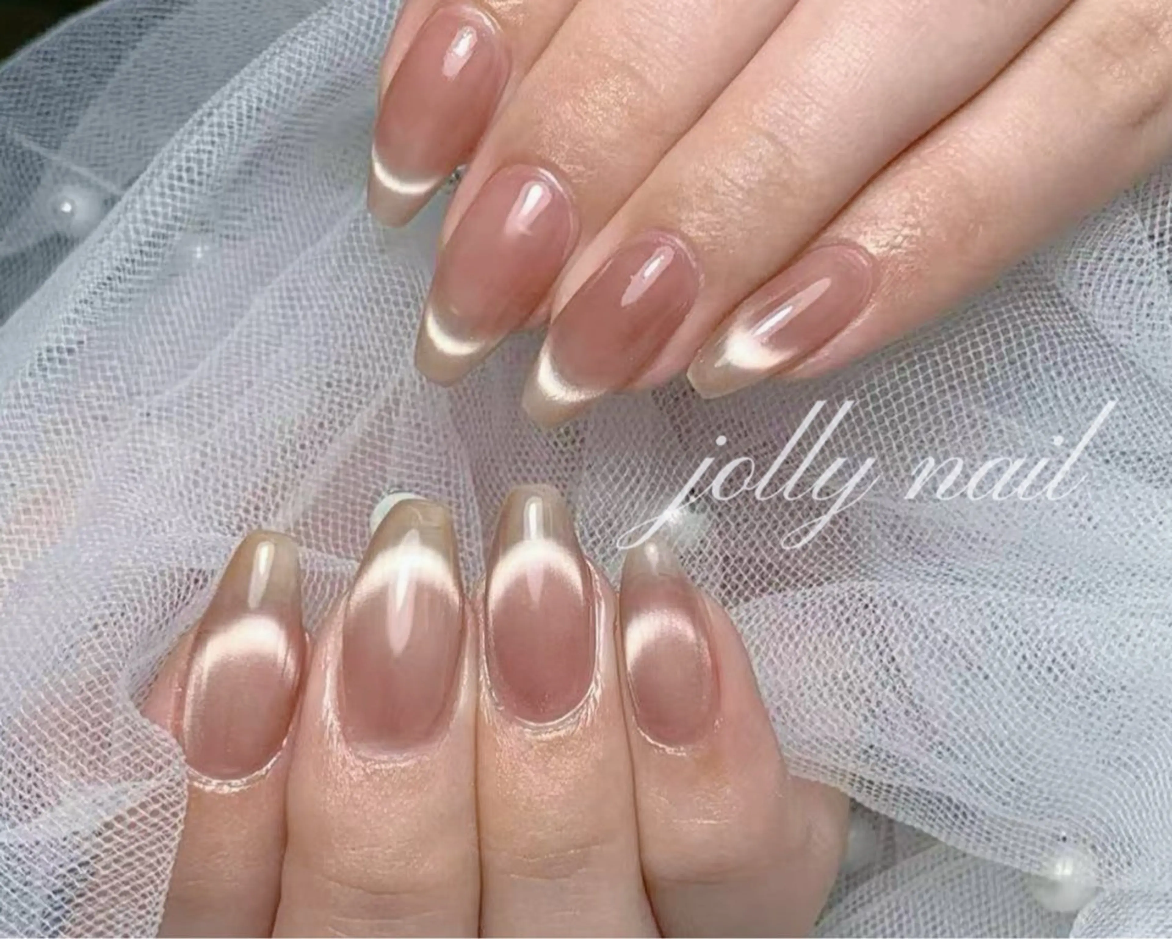 ネイル ハンドネイル Jolly チップ長さだしのネイルデザイン