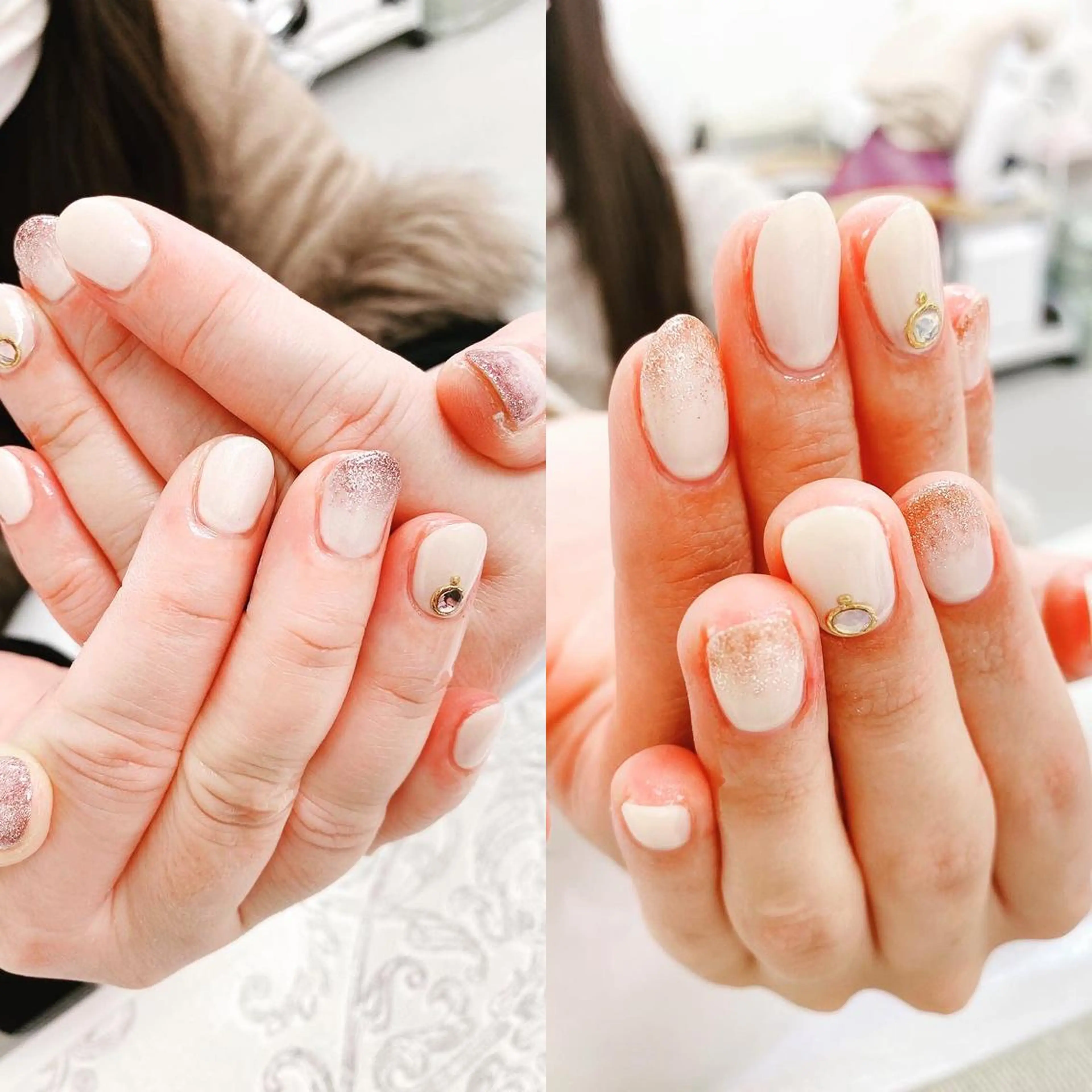 ネイル ラメ(グリッター) ストーンネイル N._._. clawのネイルデザイン