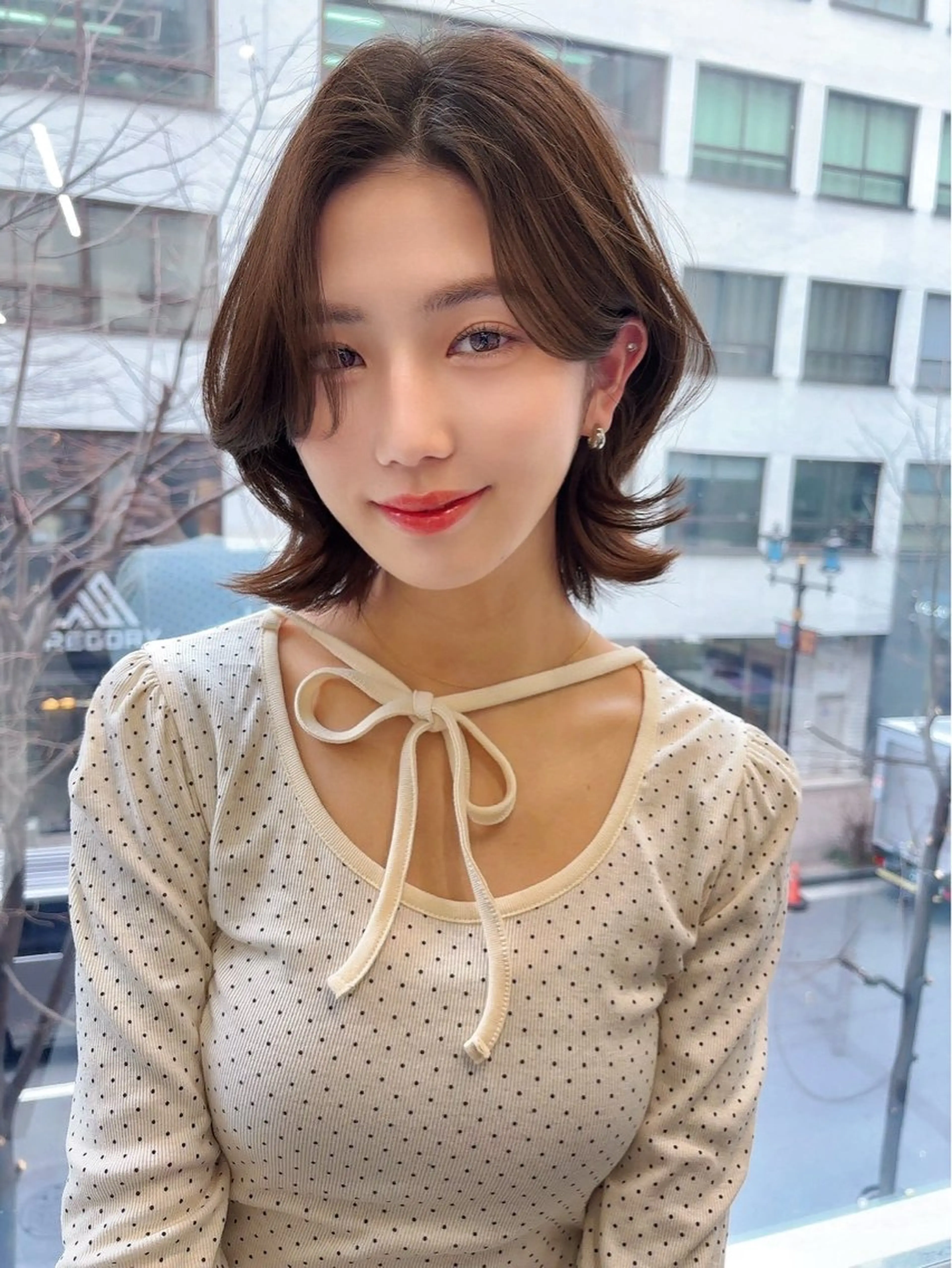 セミロング カット ヘアカラー トリートメント レイヤー×顔周 り×髪質改善/MIUのヘアスタイル