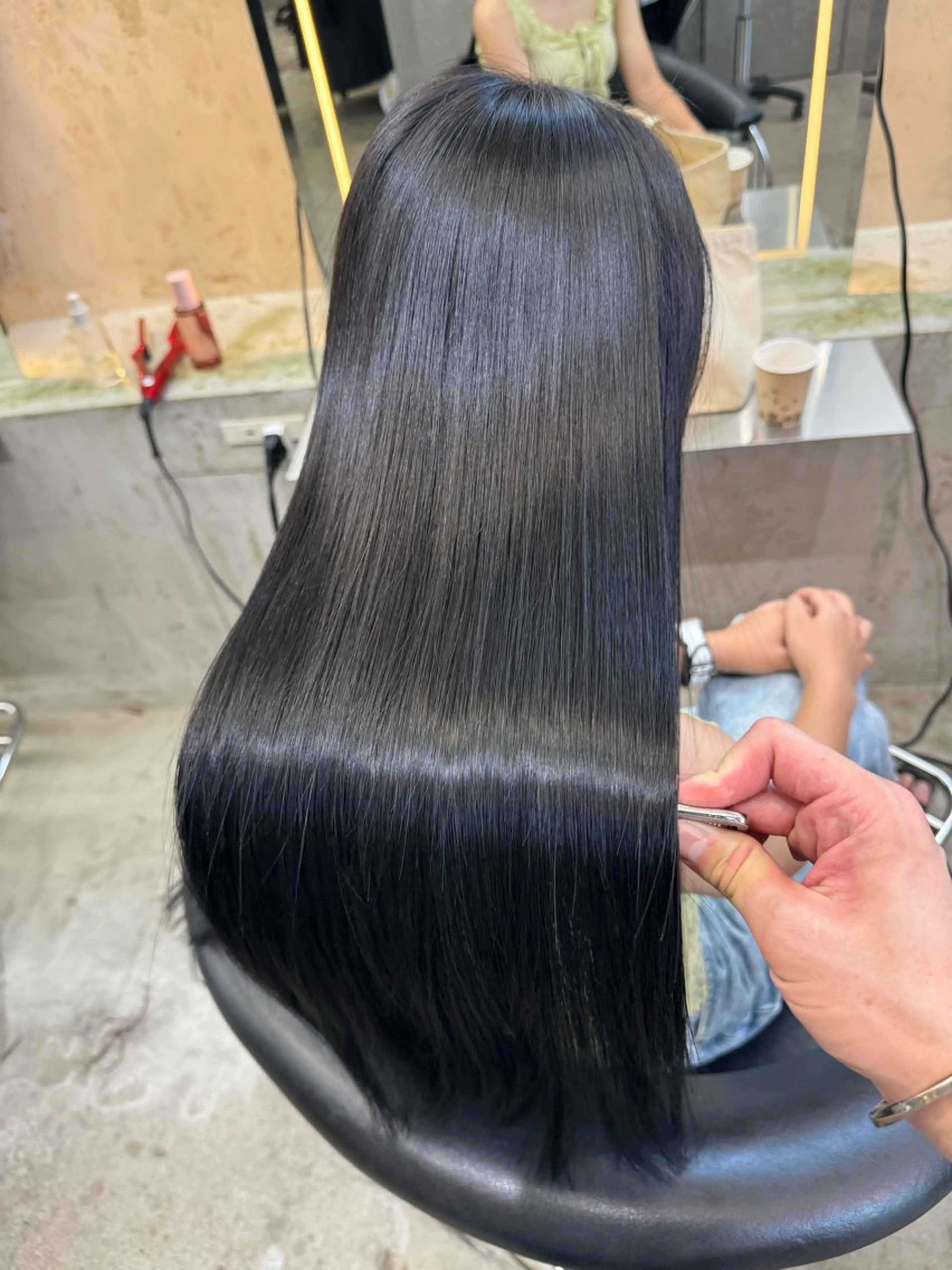 ロング 縮毛矯正 トリートメント ヘアセット 艶感カラー/縮毛矯正 髪質改善/三ツ木一生のヘアスタイル