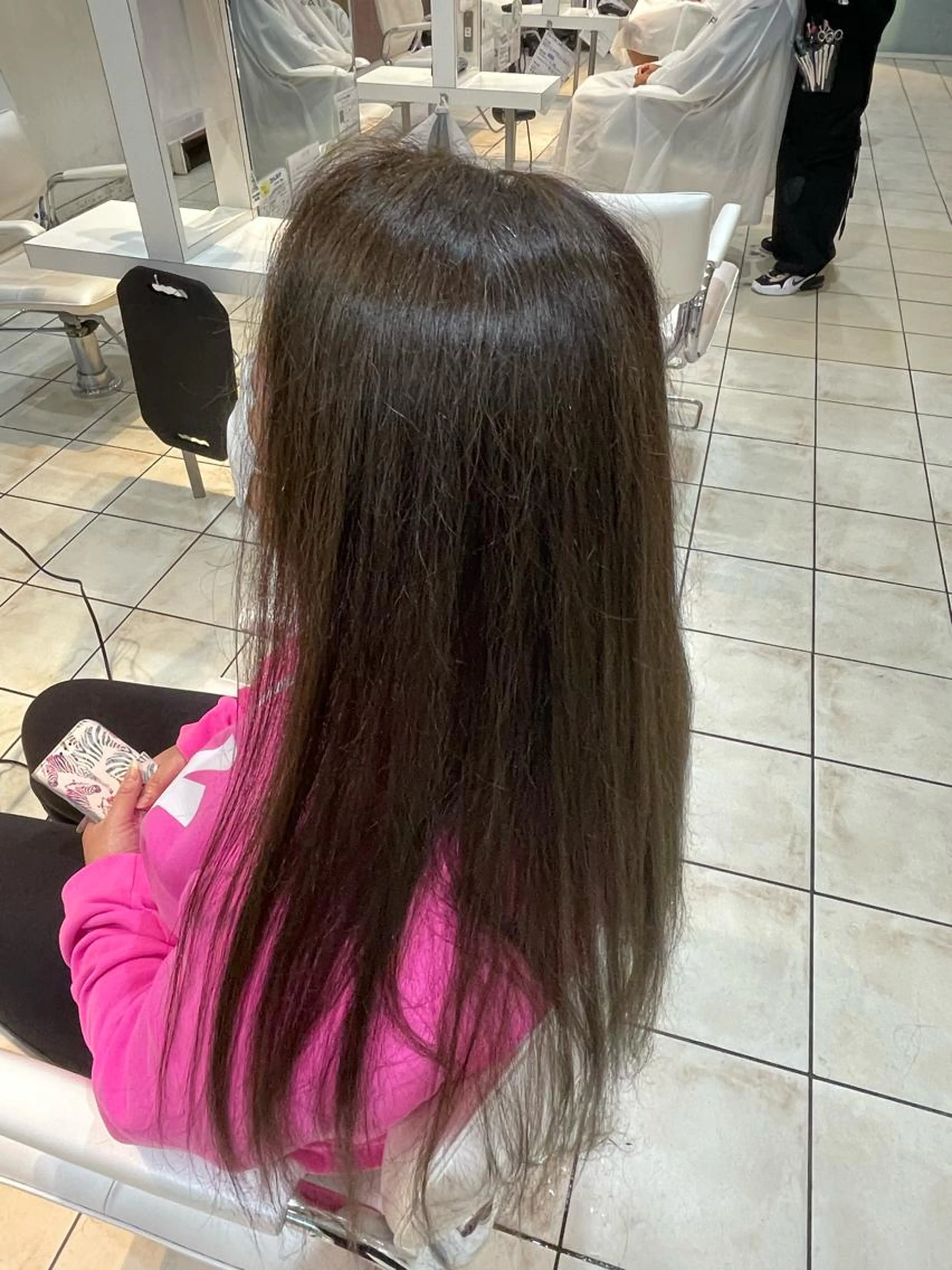 【✨ミニモ限定価格✨】ワンカラー#ブリーチなしカラー#ピンクブラウン#暗染め#黒染め#ネイビー#オリーブカラーの写真