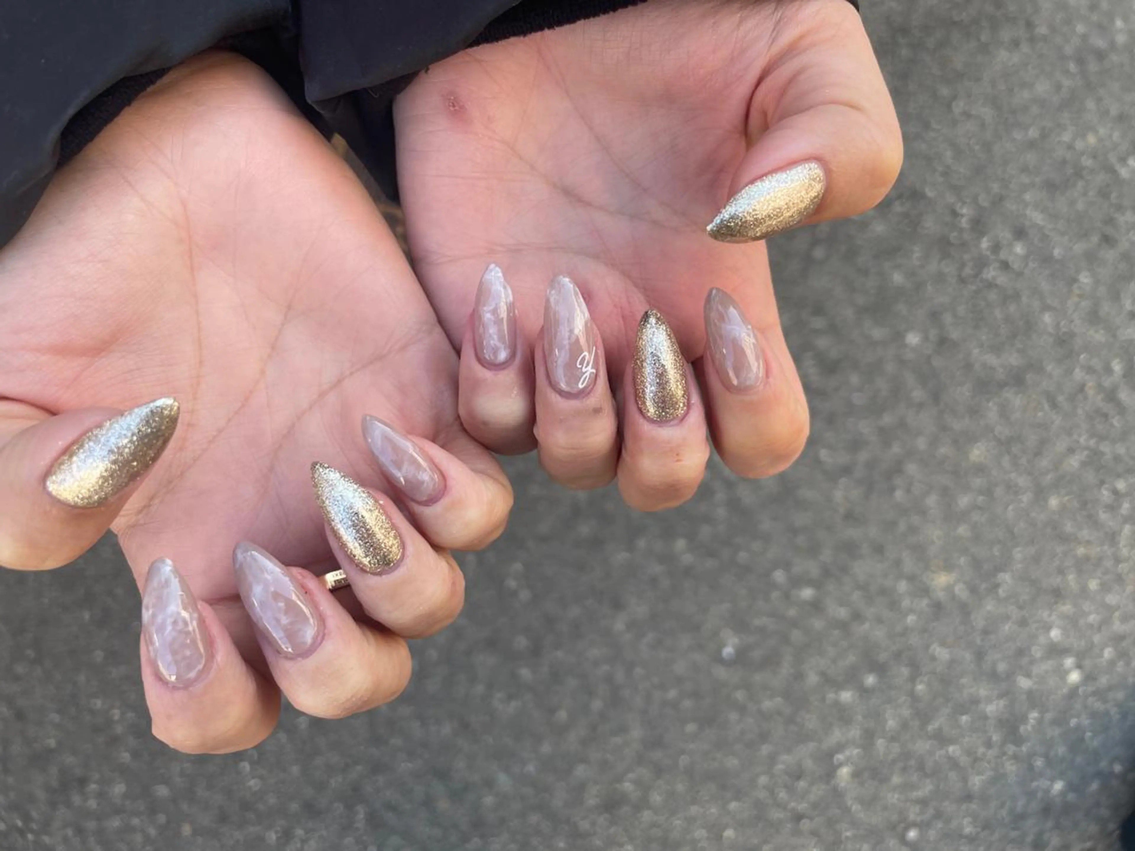 ネイル 大理石ネイル(マーブル) シンプルネイル Whity所属・Whity kiriのネイルデザイン