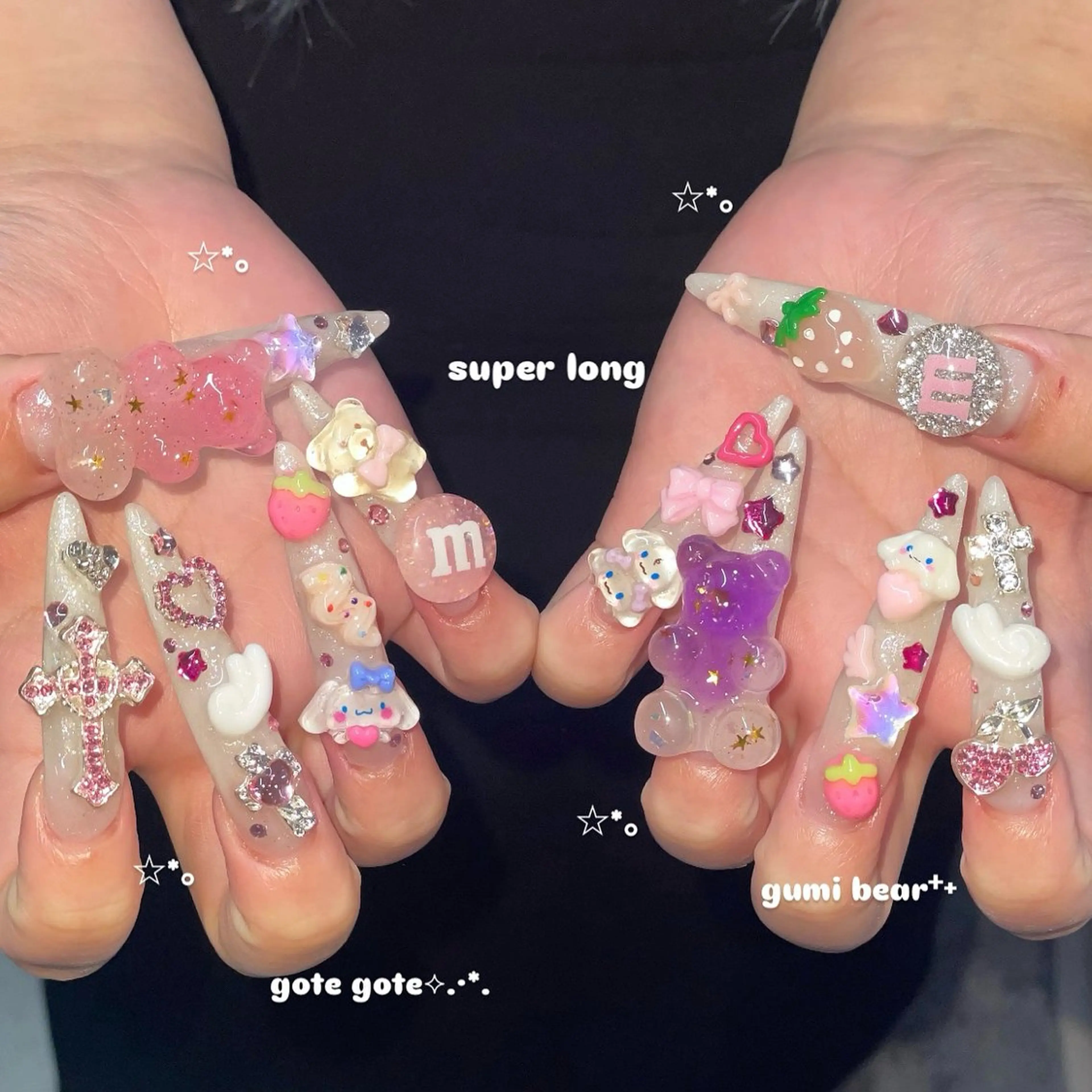 ネイル 長さ出し ロングネイル スーパーロングネイル ネイルチップ SEIRA⋆✦ Paletteのネイルデザイン