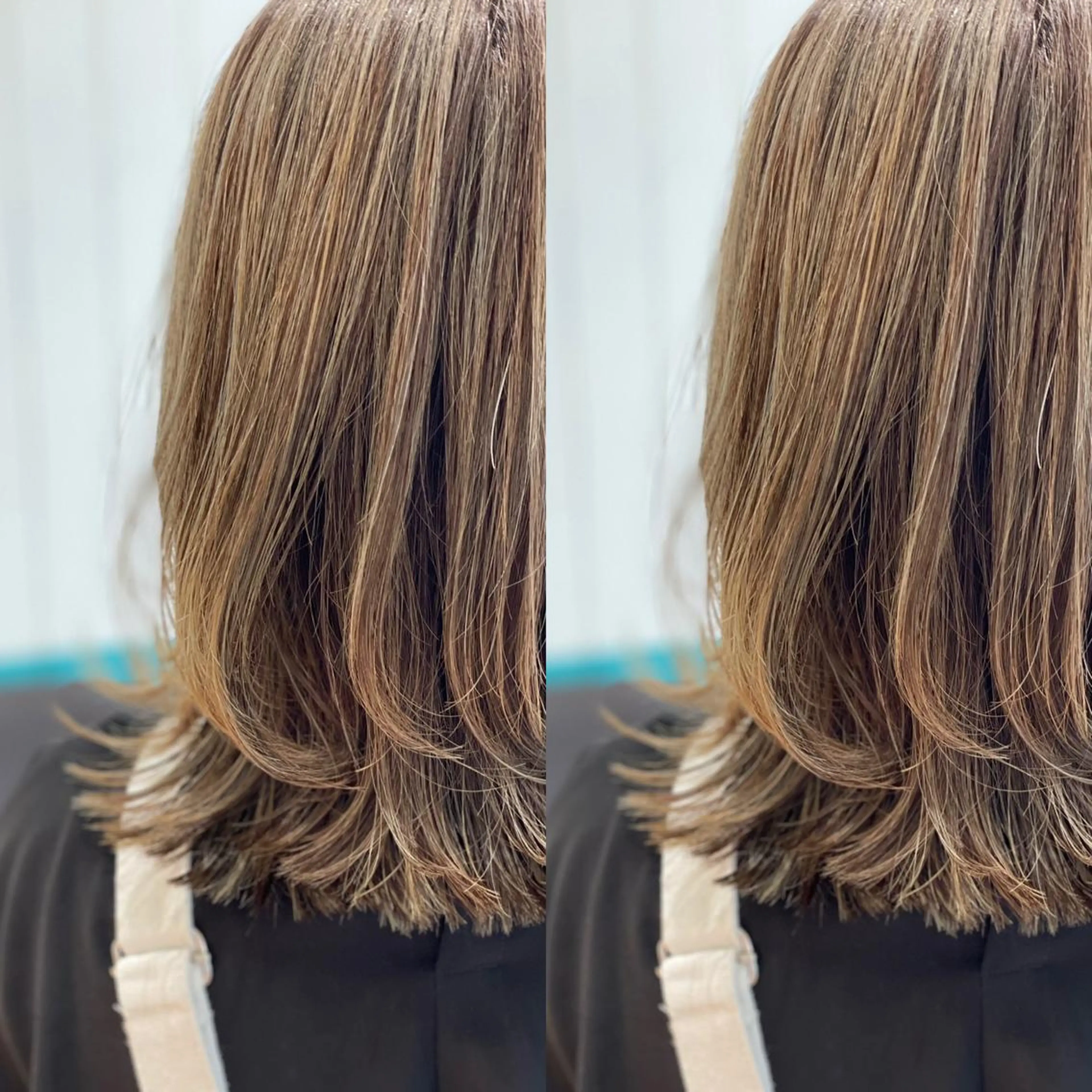 セミロング カラー ハイライトカラー ハイライト レイヤーカット ヘアカラー トリートメント Snaly カラー特化ページのヘアスタイル