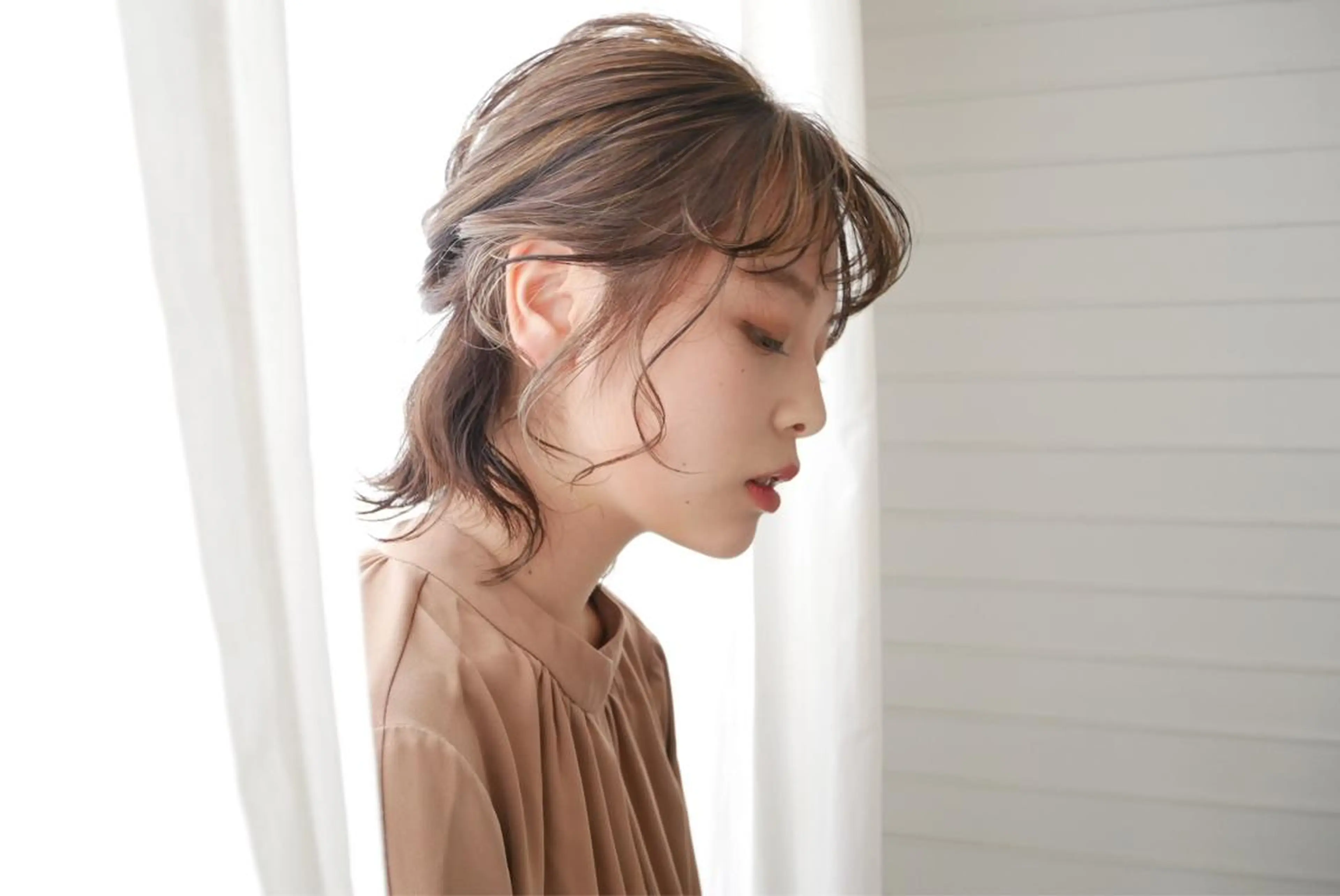 ミディアム 髪質改善ストレート、 カラー清野雄大のヘアスタイル