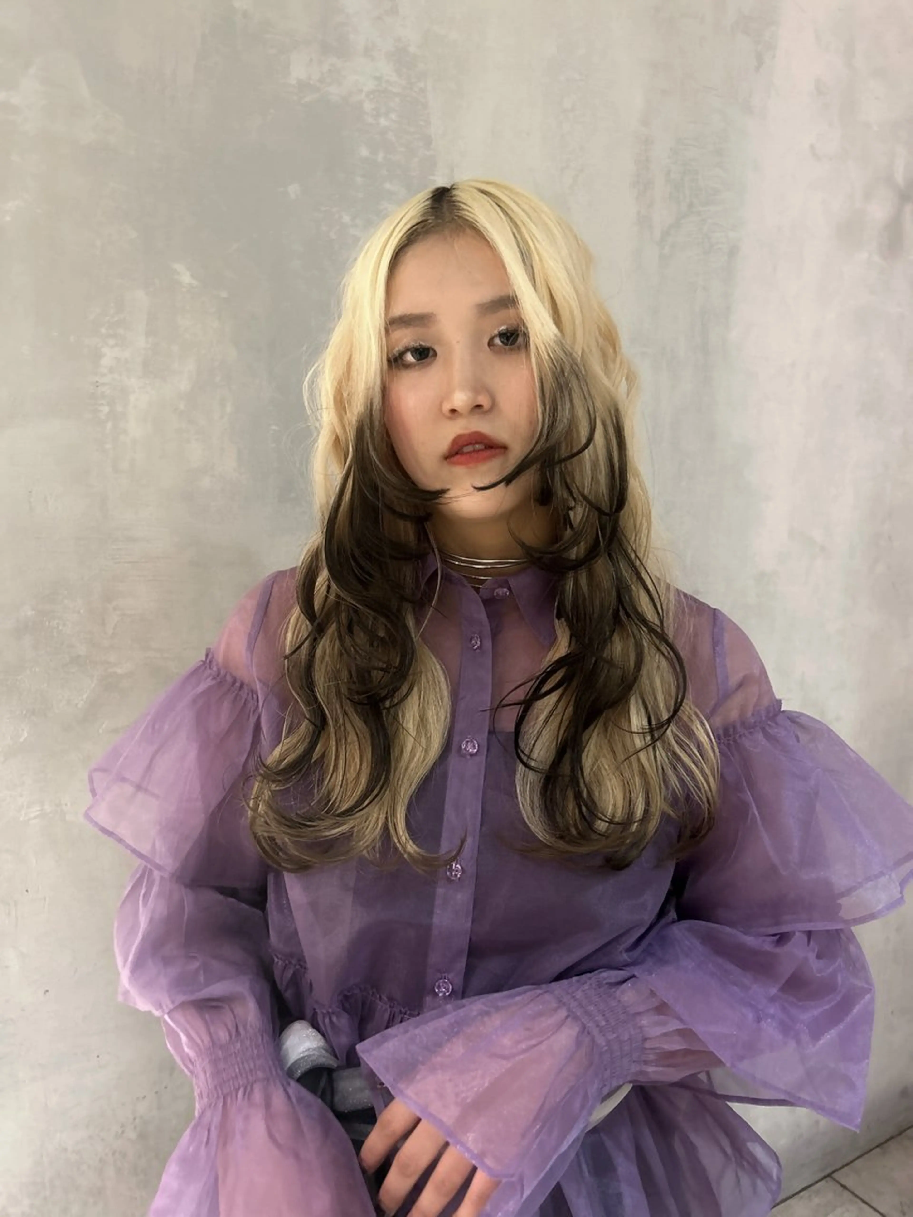 ロング カラー レイヤーカット Hinata🛸 ハイトーン美容師のヘアスタイル