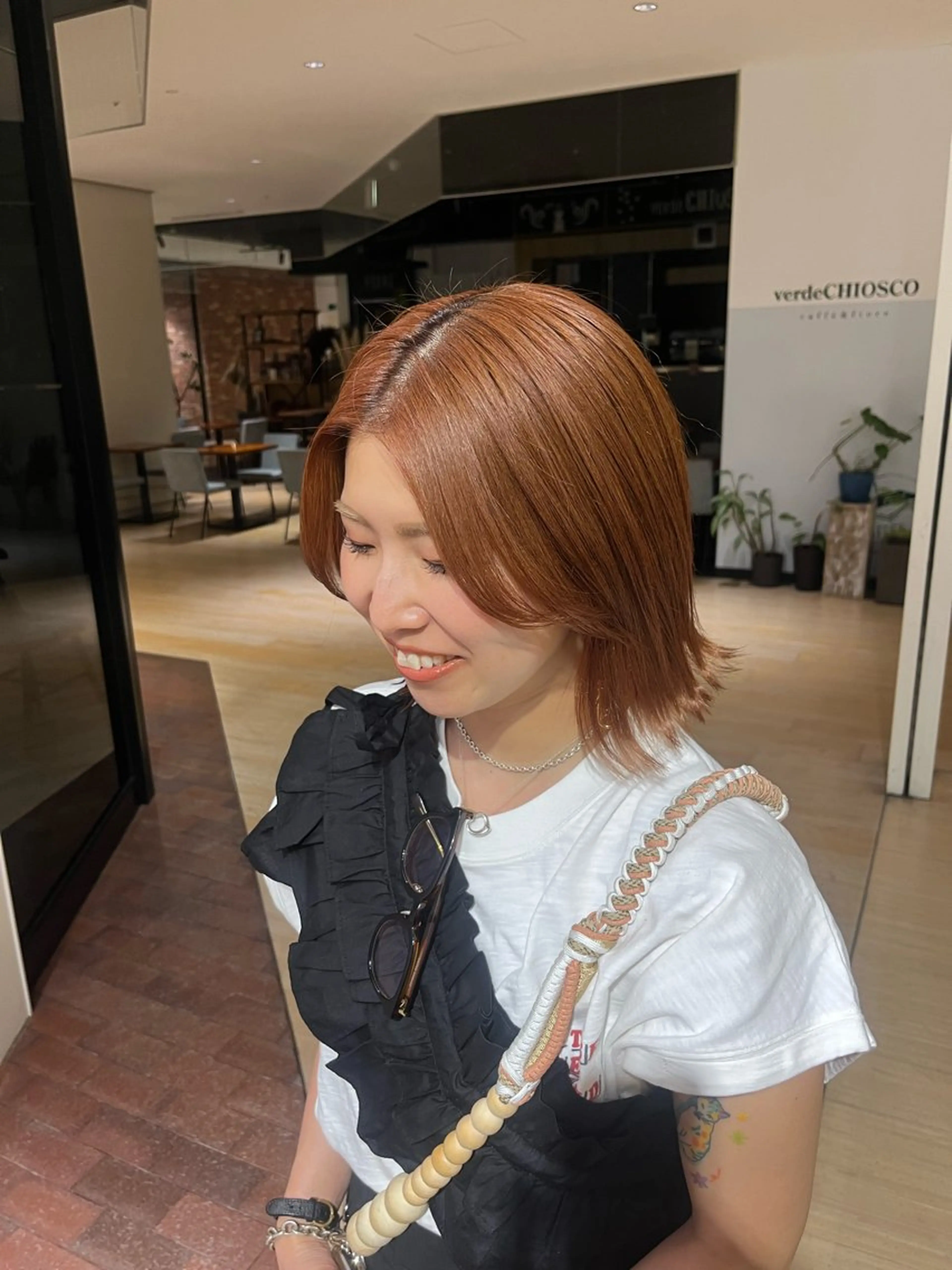 ミディアム カラー マンツーマン 縮毛矯正/マユコのヘアスタイル