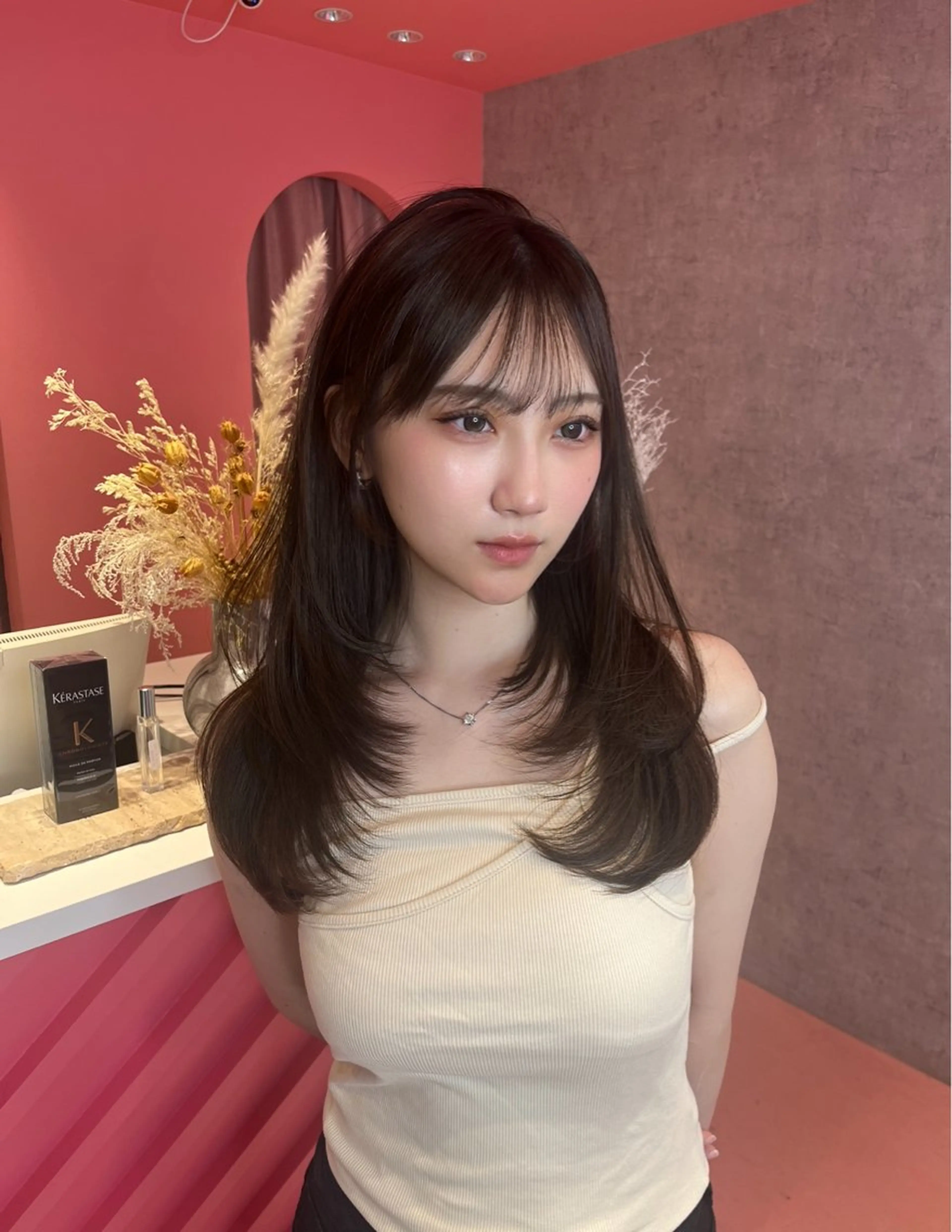 セミロング カラー 山崎/ボブ縮毛矯正 レイヤー髪質改善のヘアスタイル