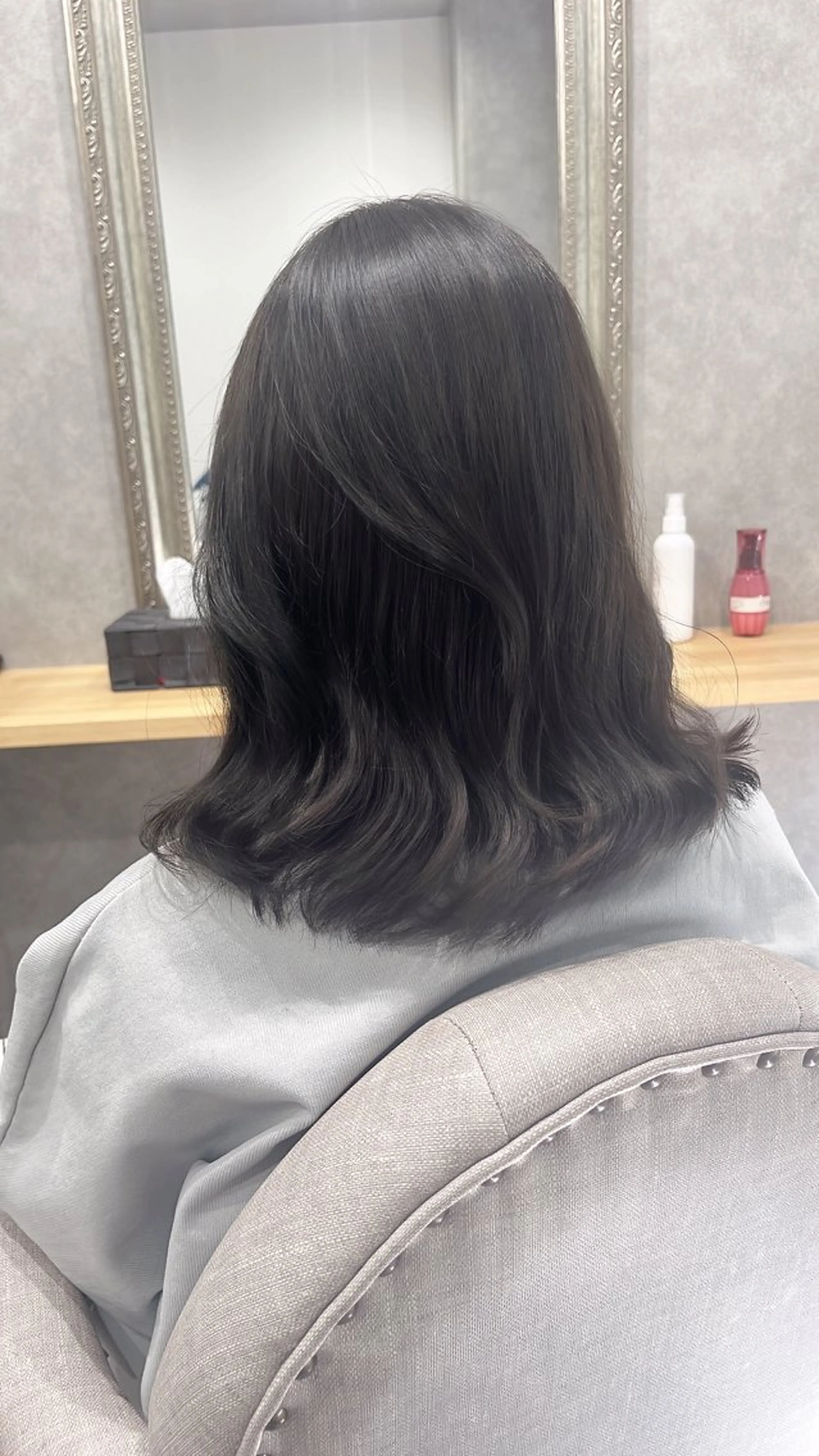 ミディアム カラー ダークグレー ヘアカラー 透明感カラー/ ブリーチ無し/RYOのヘアスタイル