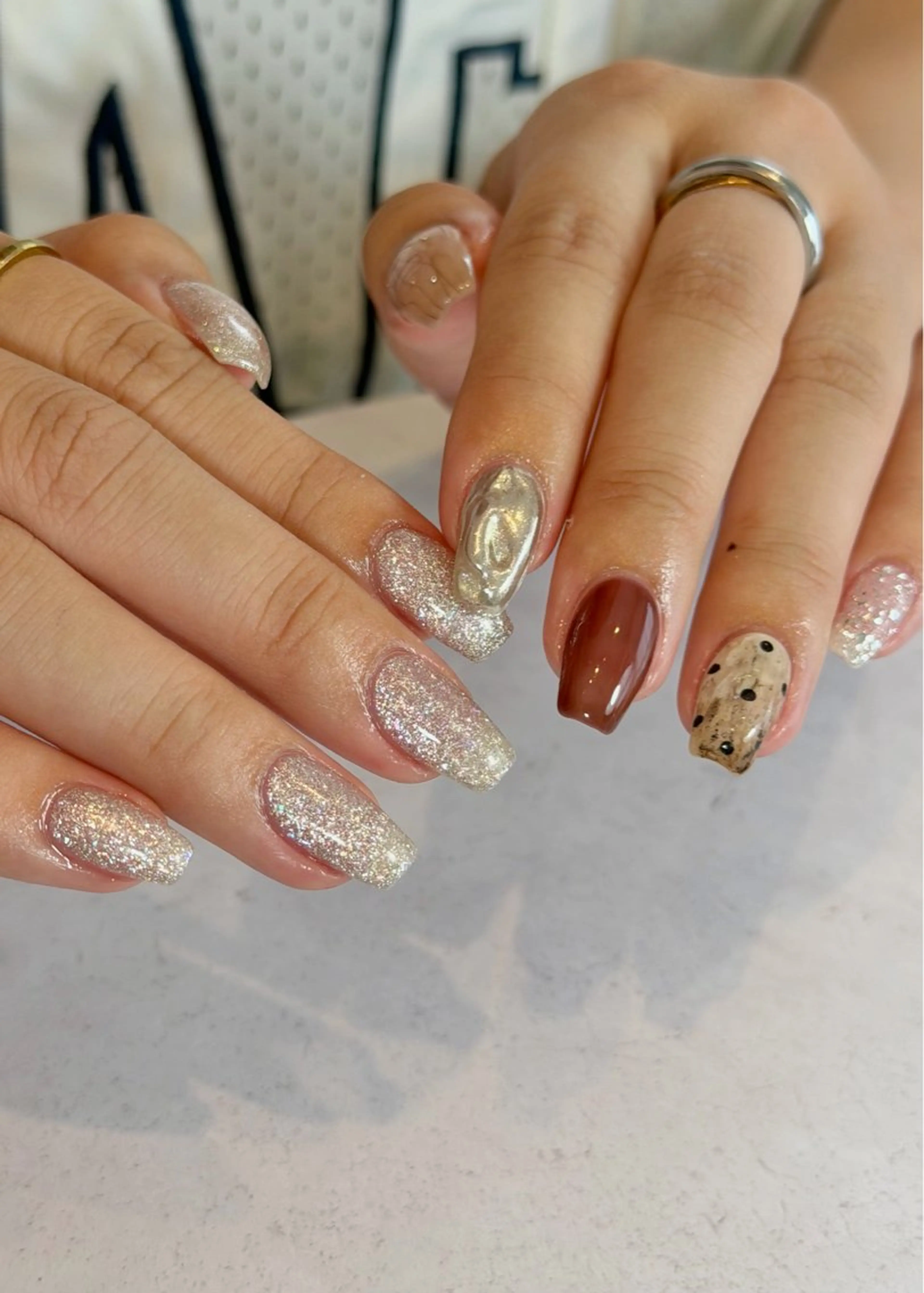 ネイル クリアネイル フラッシュネイル フラッシュマグ フレンチネイル マグネットネイル Luana nailのネイルデザイン