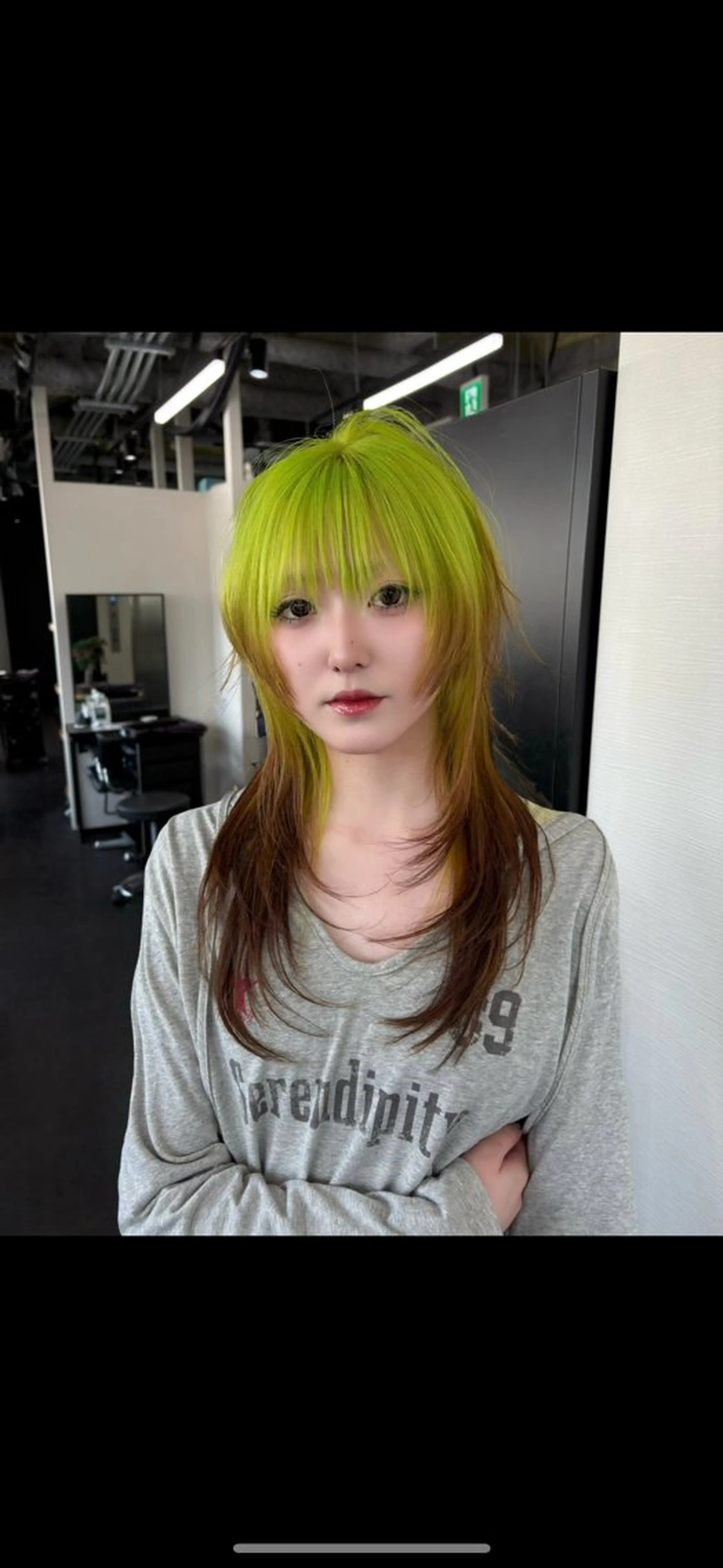 セミロング カラー ブリーチ ケアブリーチ ハイトーンカラー カット ヘアカラー トリートメント jyui/原宿 ハイトーン/デザインのヘアスタイル