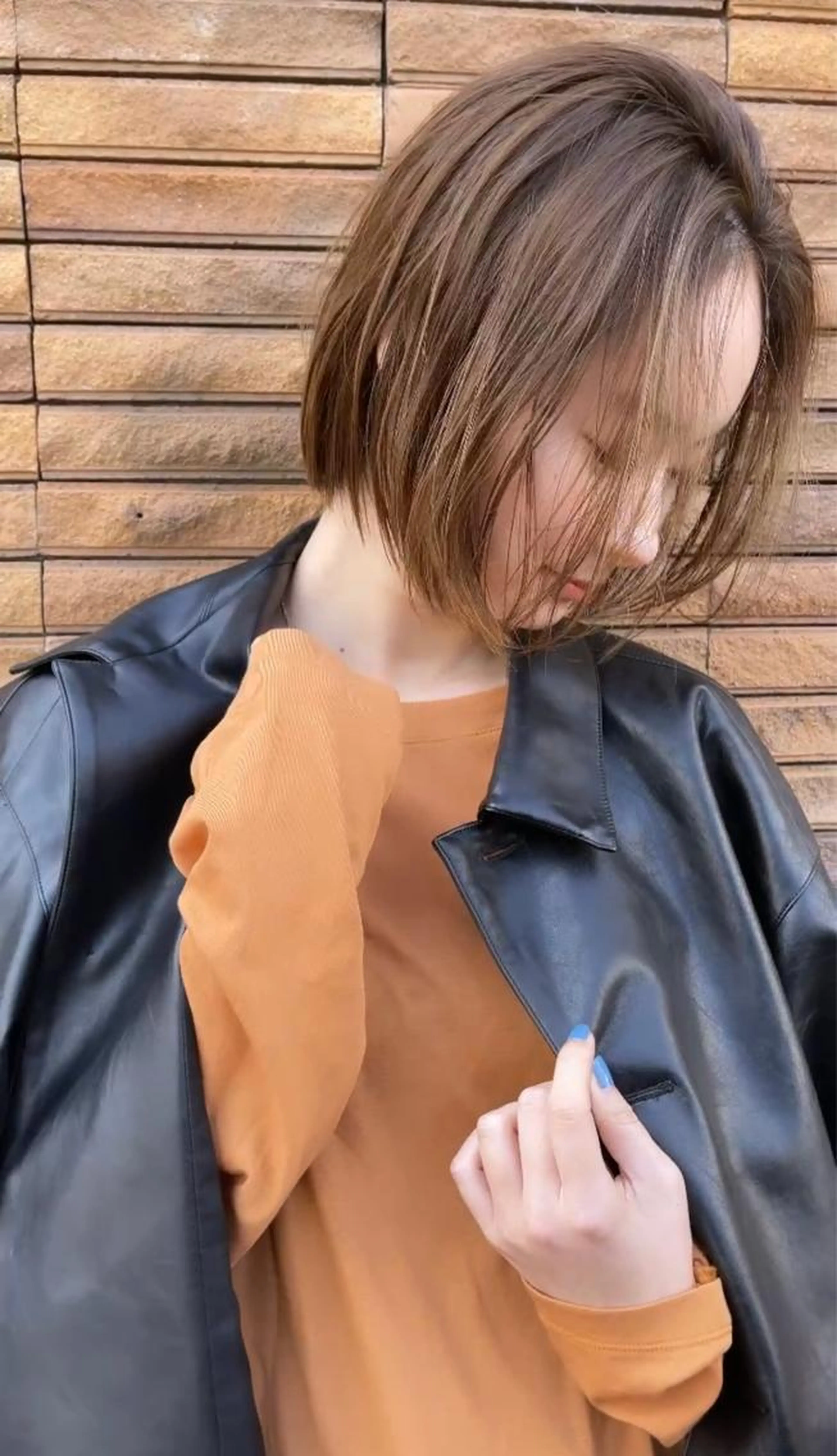 カット＋カラー＋高濃度炭酸シャンプー　ミニボブ　切りっぱなしボブ　ショートボブ　韓国風カラー　韓国風ヘアーの写真