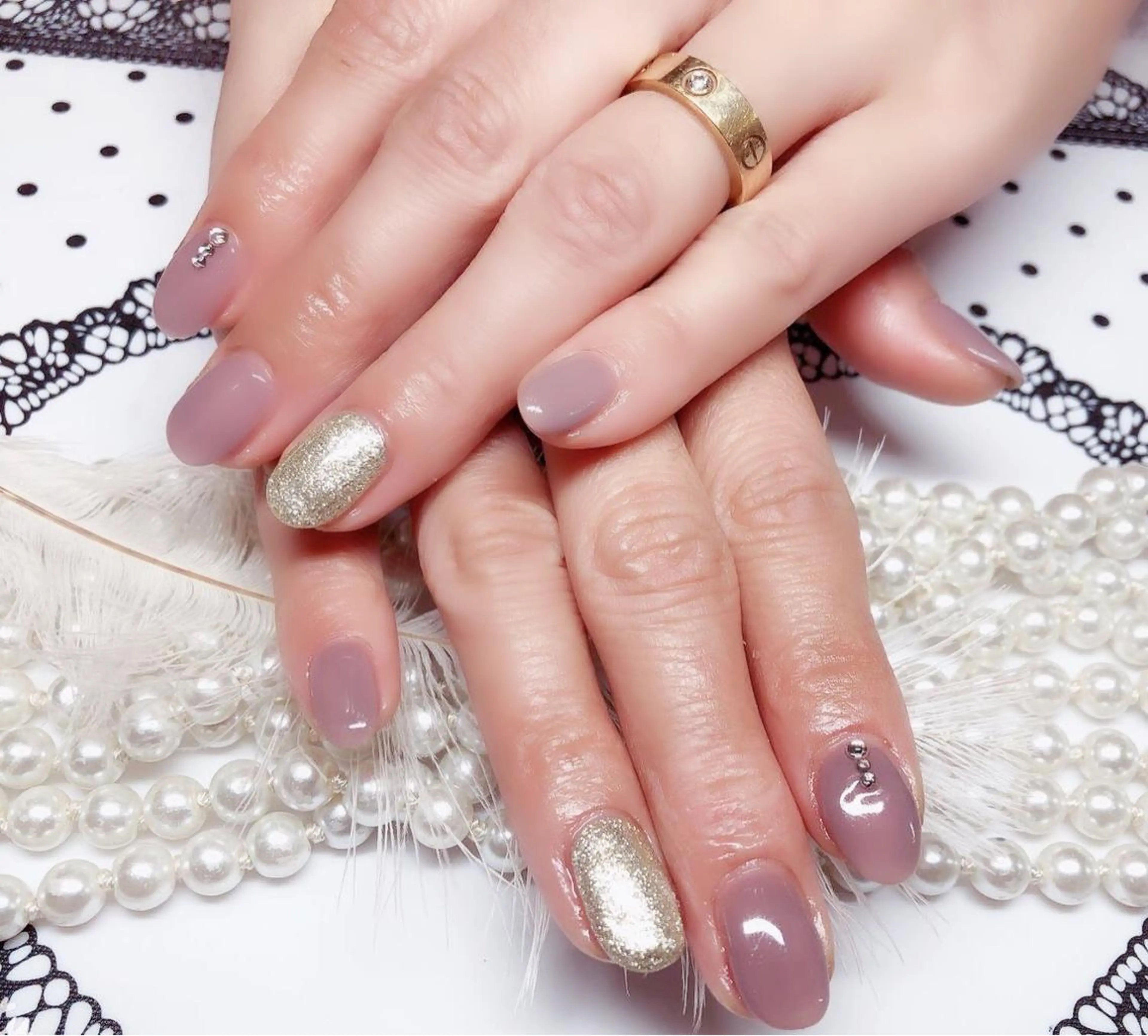 ネイル ハンドネイル マジック ミラーのネイルデザイン