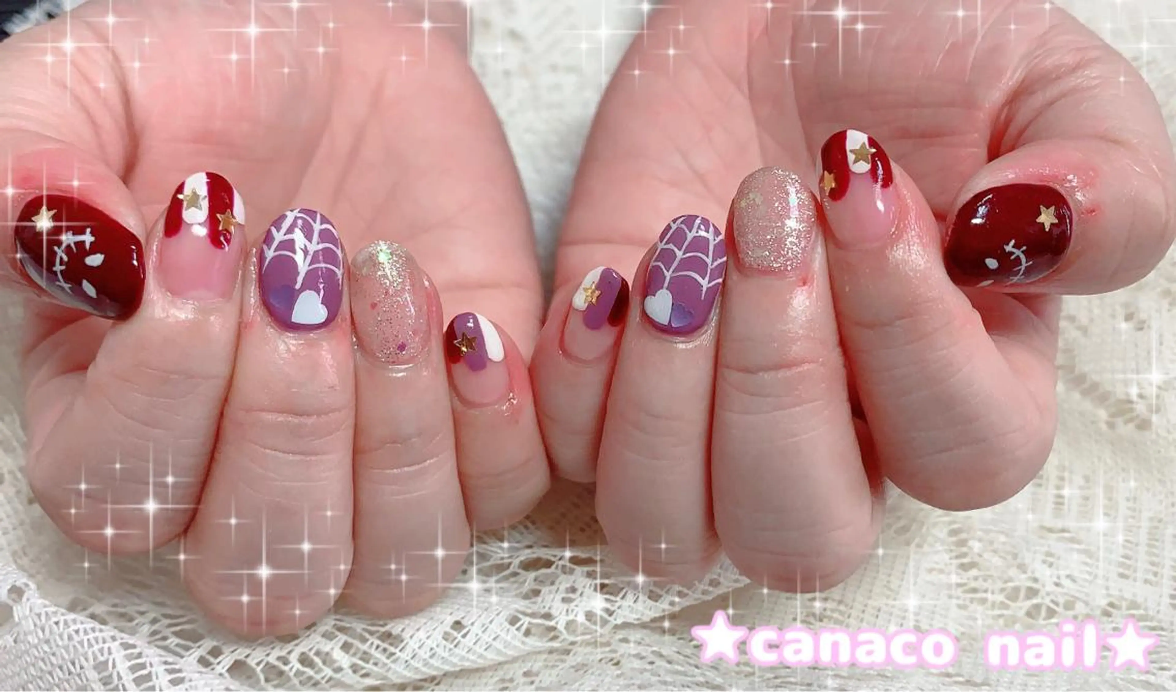 ネイル アートネイル ジェルネイル ハロウィン パラジェル ストーンネイル ハンドネイル ハンドケア ベテランネイル cnc  nailのネイルデザイン