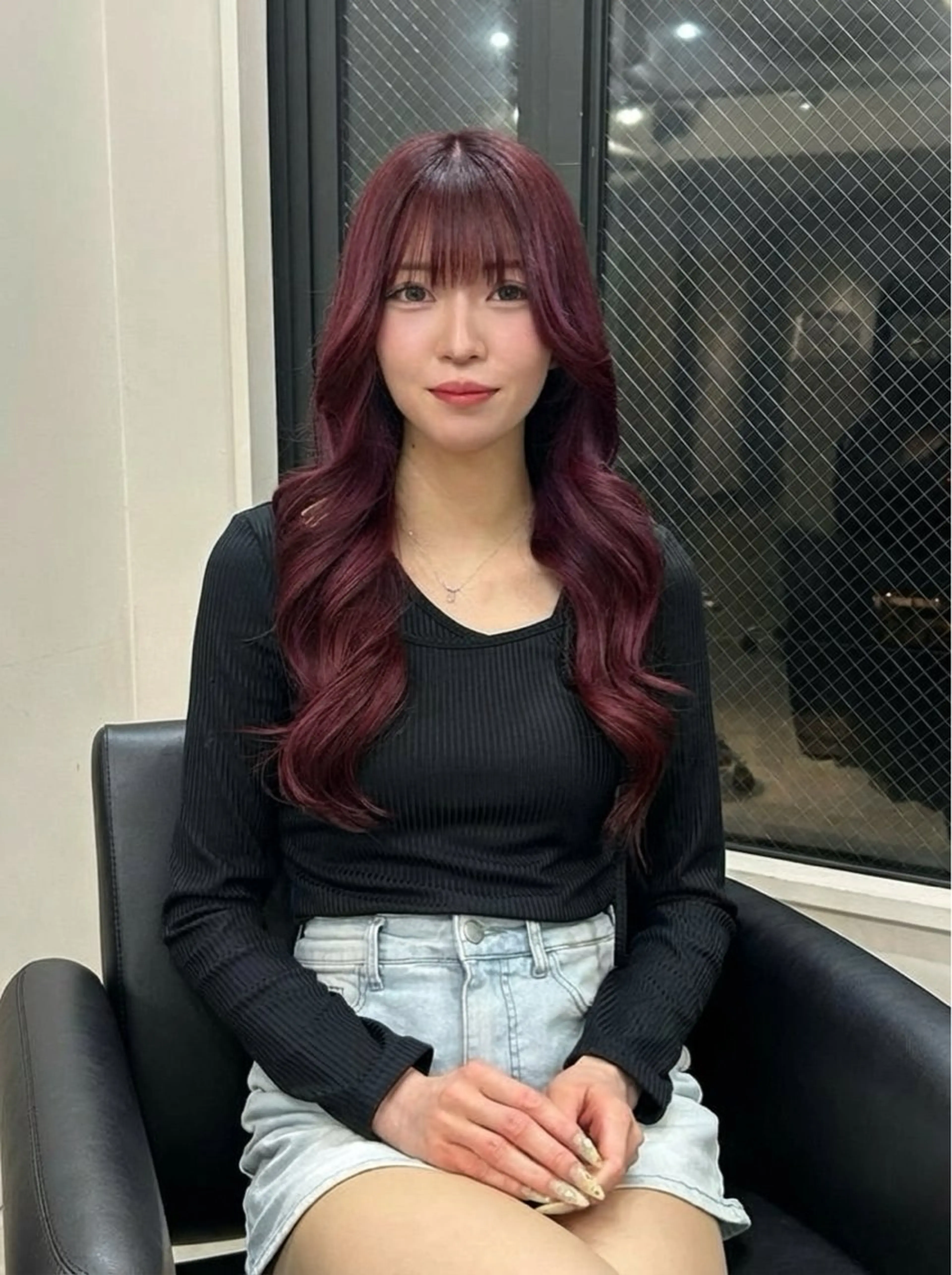 ロング カット ヘアカラー トリートメント えり 堀江/ボブ /レイヤー/艶髪のヘアスタイル