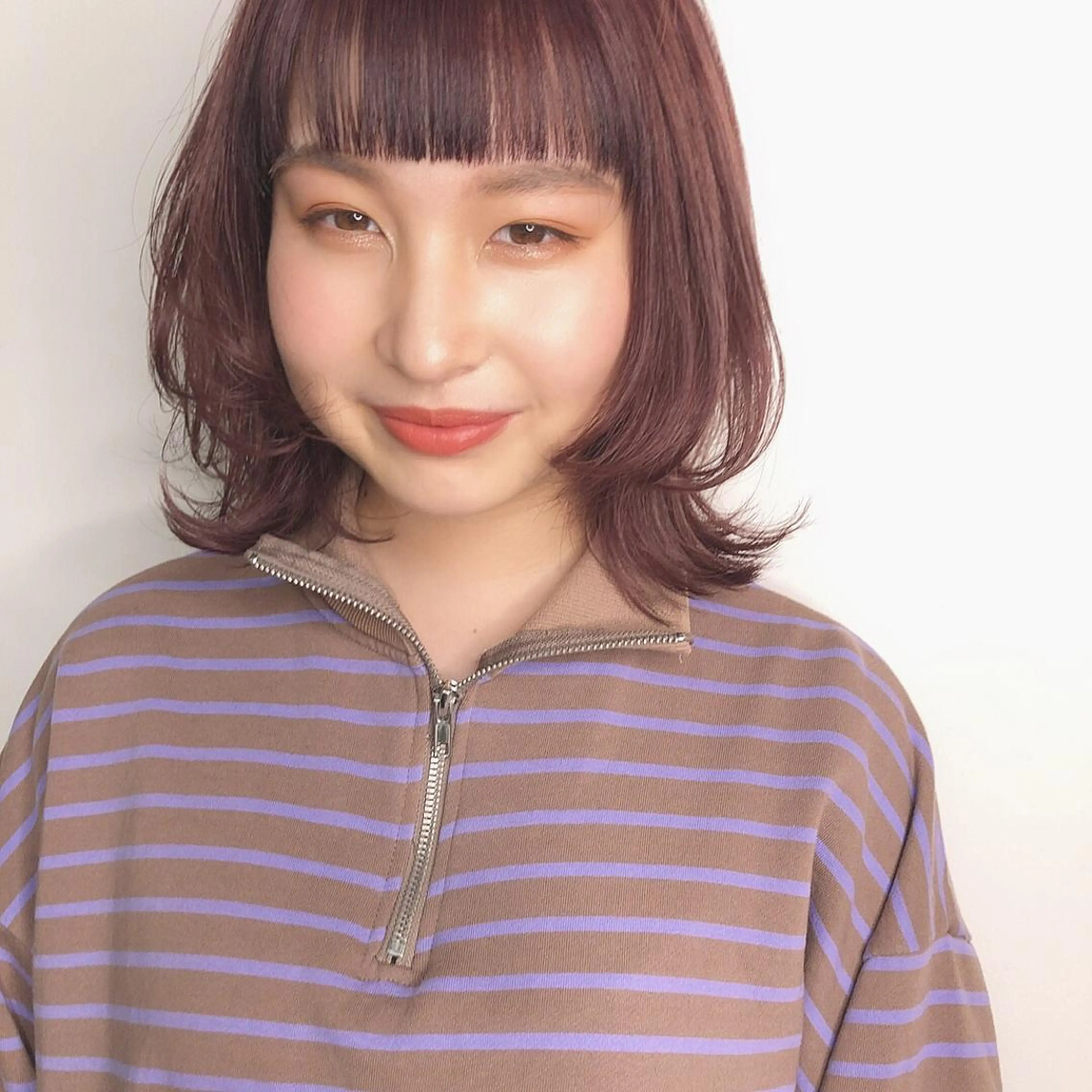 ミディアム カラー ヘアアレンジ マツエク・マツパ ベージュカラー バイオレットカラー 透明感カラー🫧ヘア セット🫧松本菜月の眉毛・アイブロウイメージ