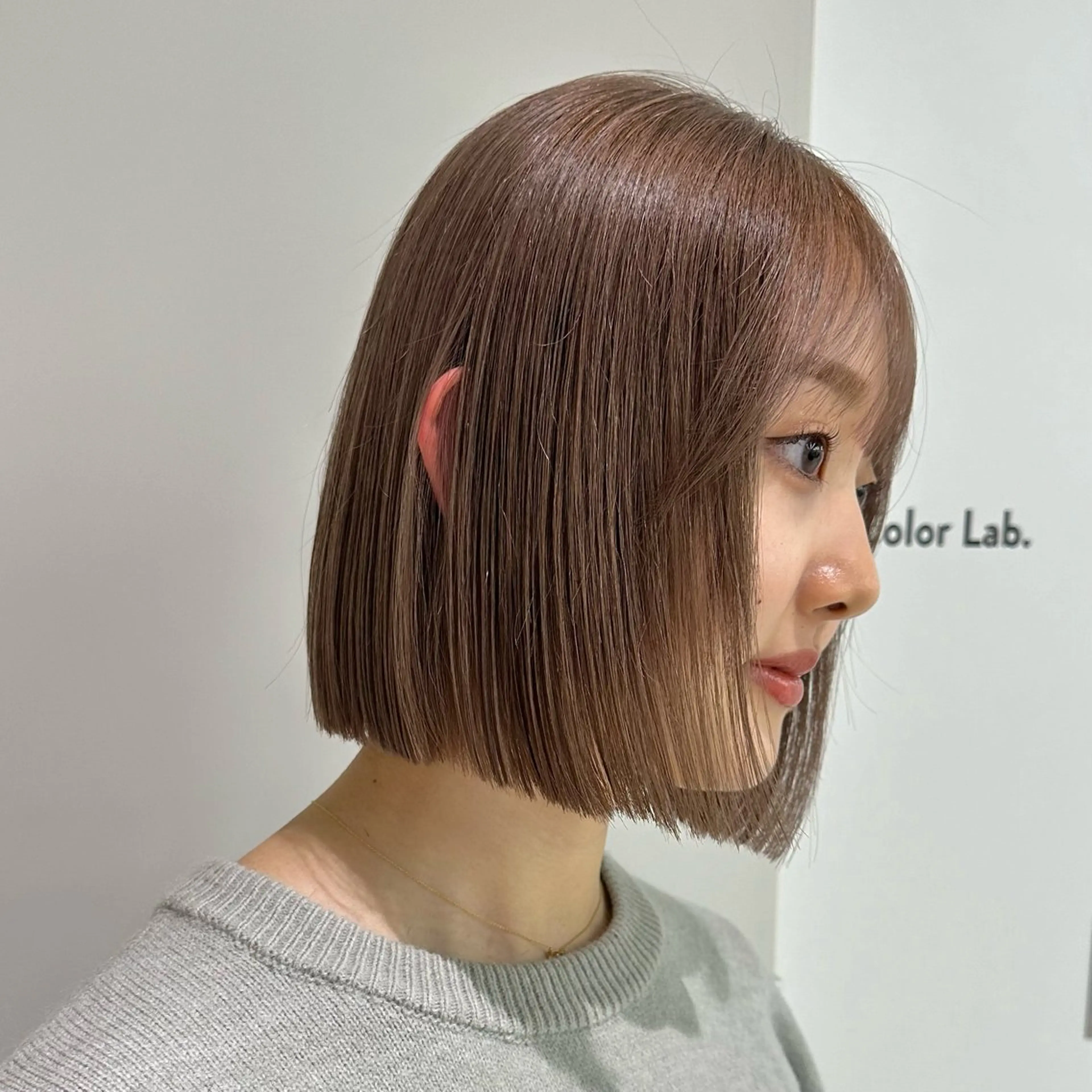 ショート ヘアカラー iroha半個室 大阪/ボブ/縮毛矯正のヘアスタイル