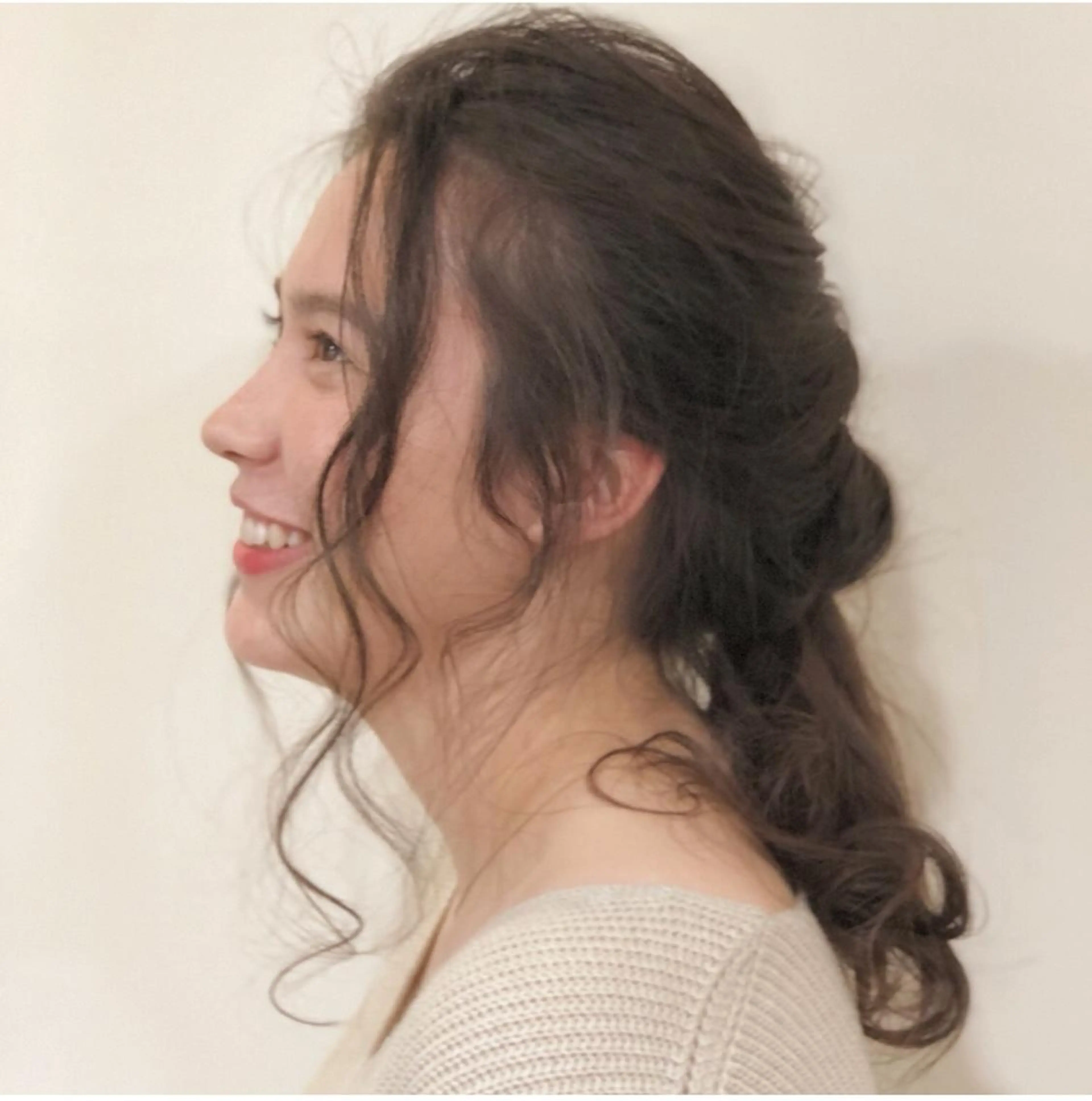 セミロング カラー パーマ ヘアアレンジ 透け感/くびれヘア/ レイヤー/カズキ🍭のヘアスタイル