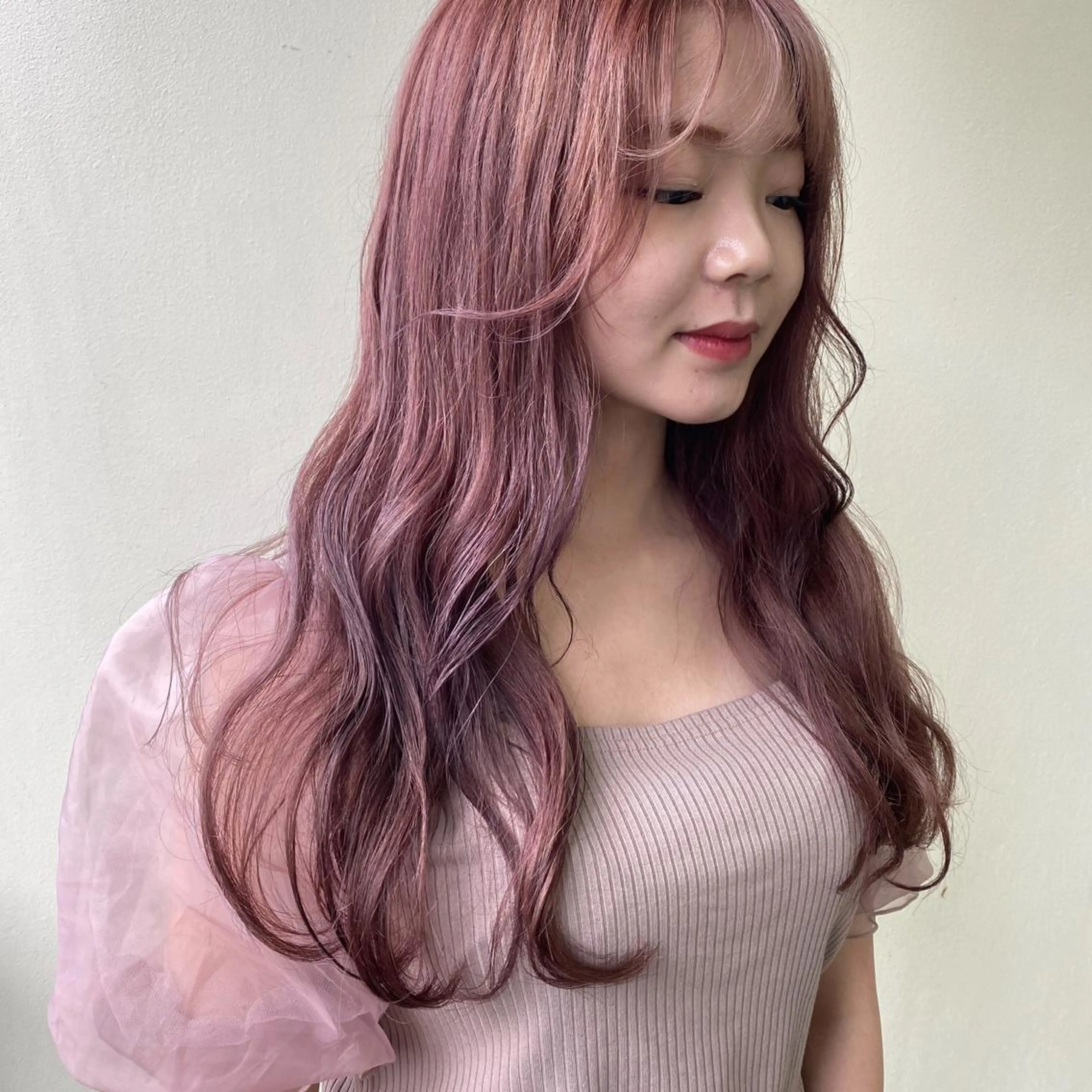 ロング ヘアカラー レイヤーカット 🇰🇷SAYAのヘアスタイル