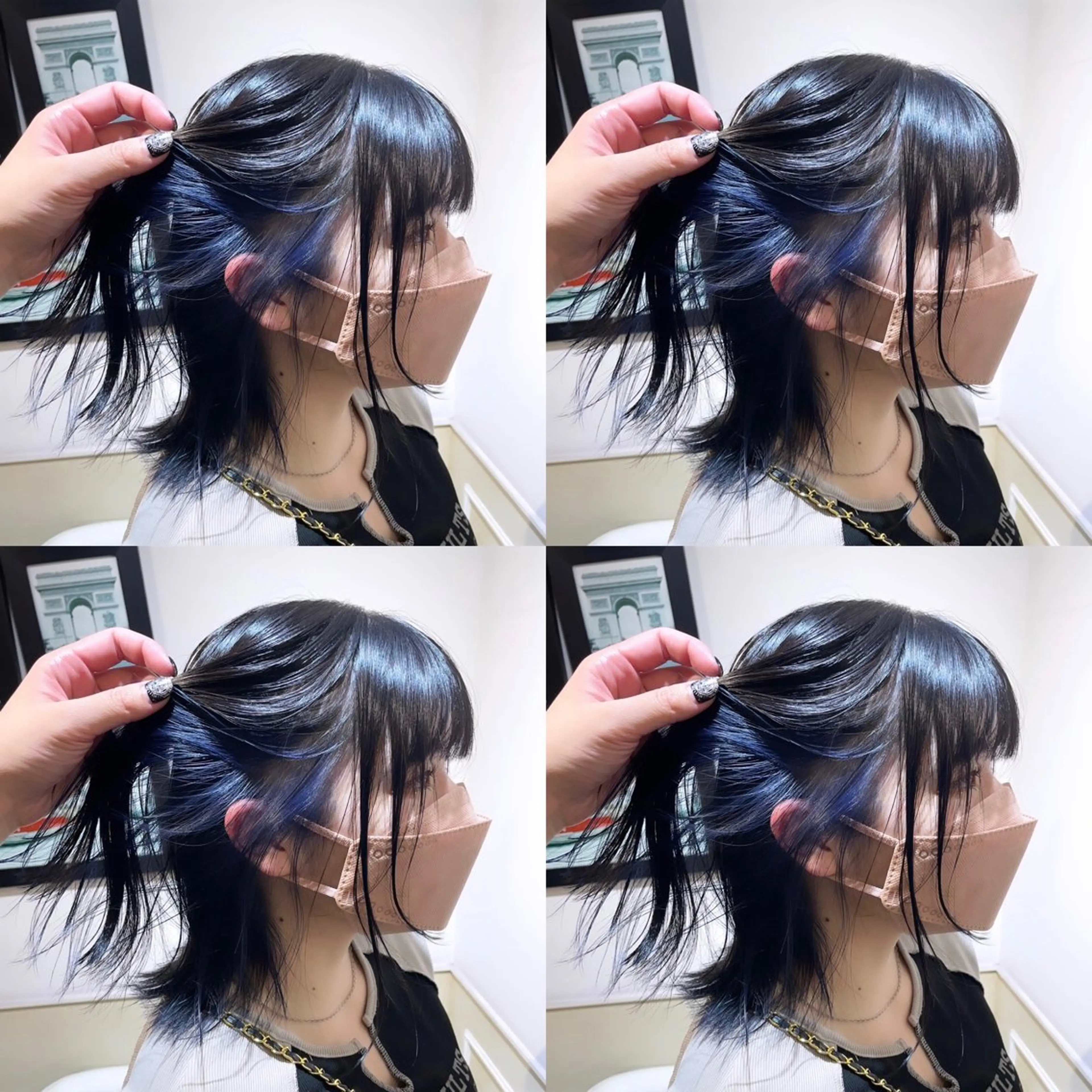 ミディアム カラー インナーカラー ネイビーカラー 🌟トップデザイナー 高橋🌟のヘアスタイル