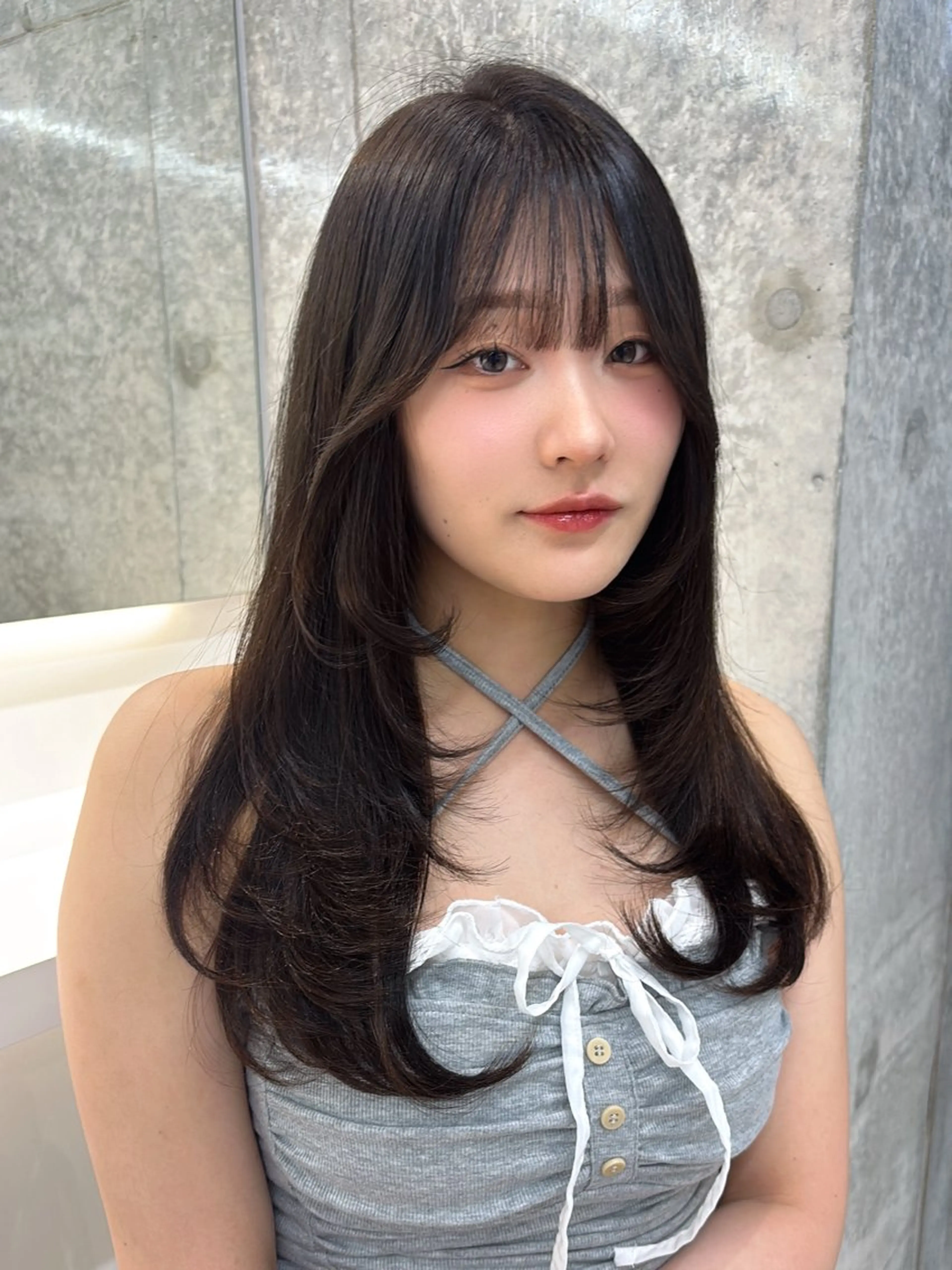 ロング yui🎀透明感 ベージュカラー／博多のヘアスタイル