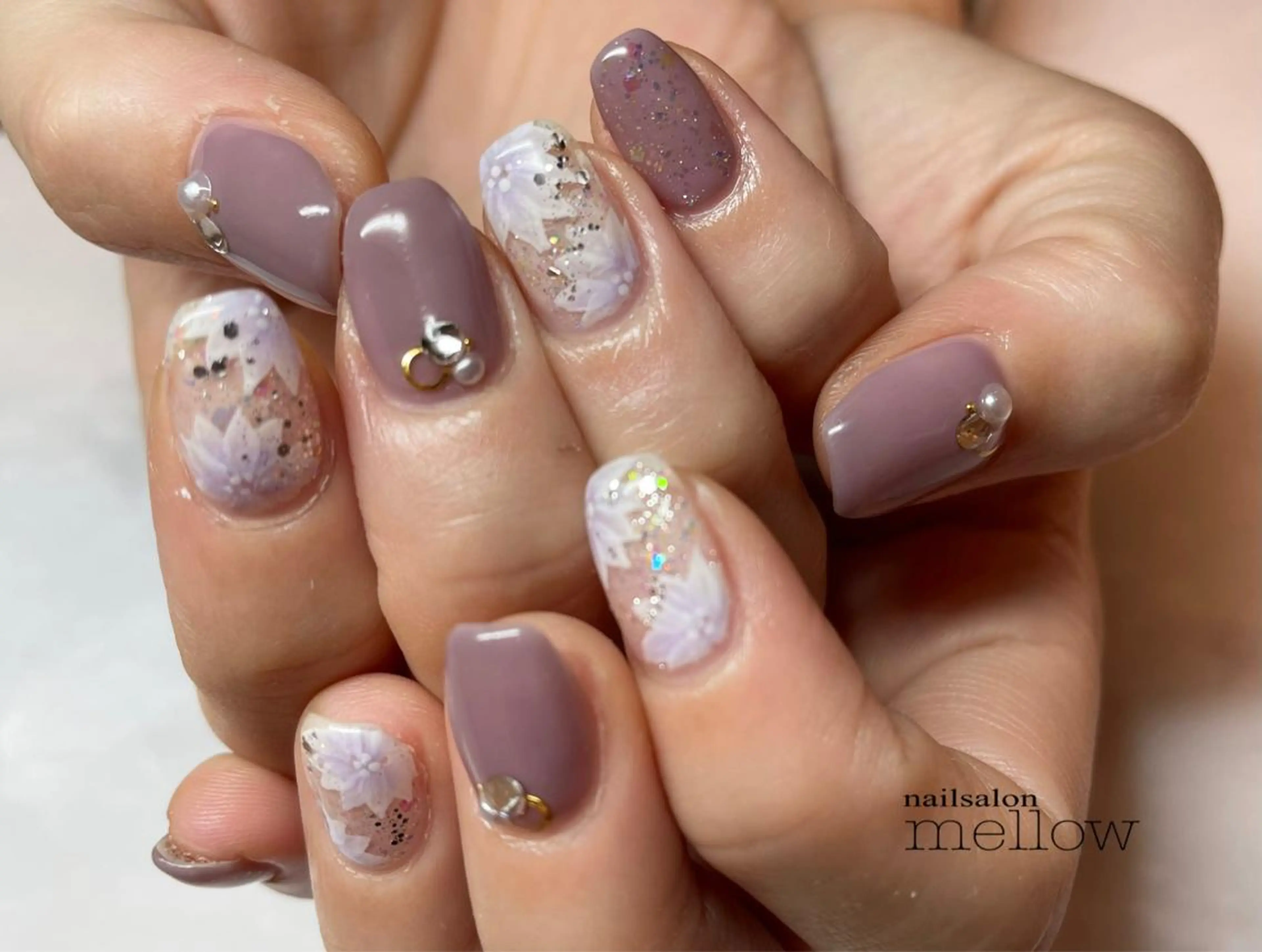 ネイル ピンク パープル 大山 浩美のネイルデザイン