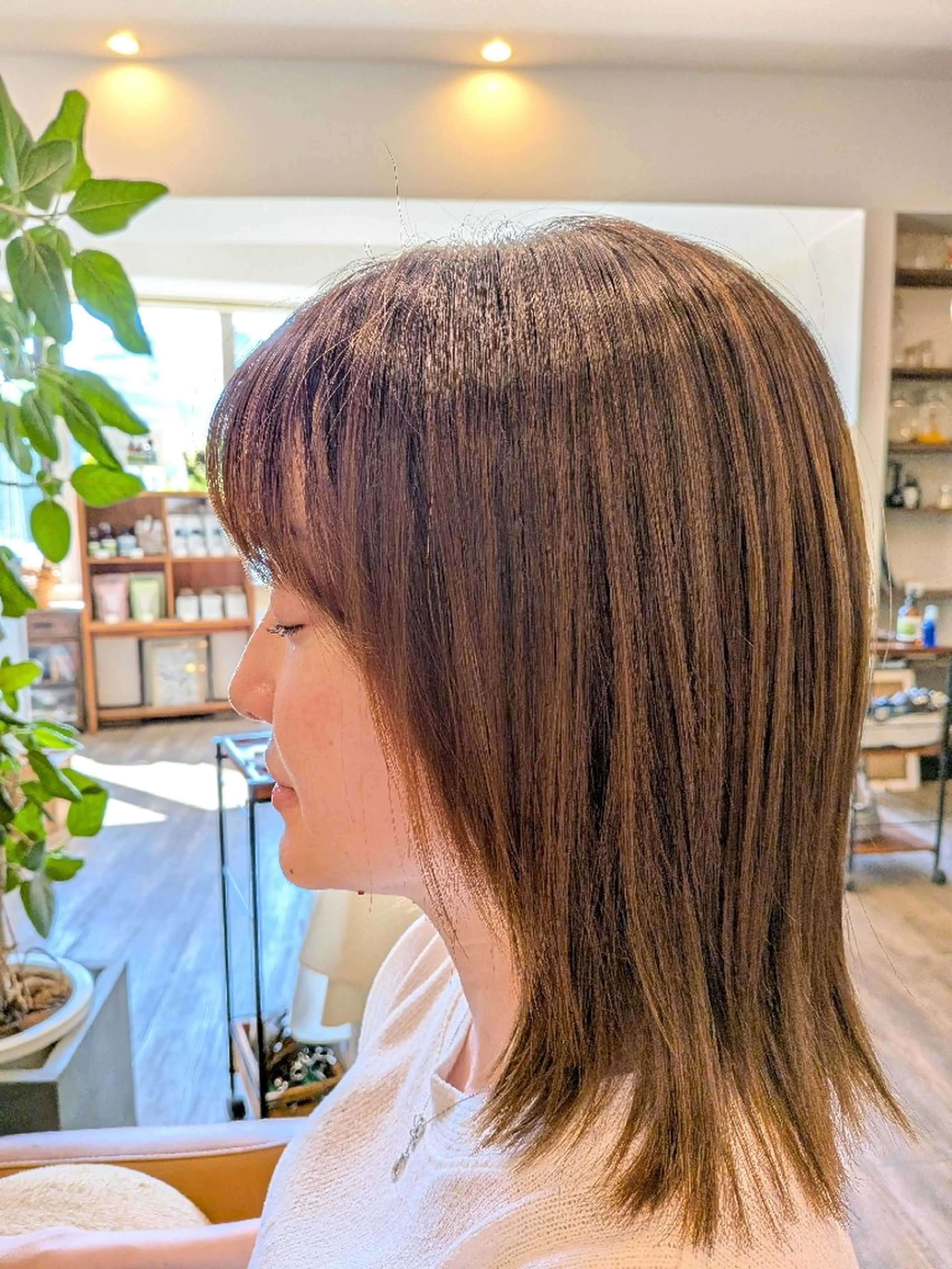 ミディアム 縮毛矯正 カットモデル無料✂️ 菊池　位公のヘアスタイル