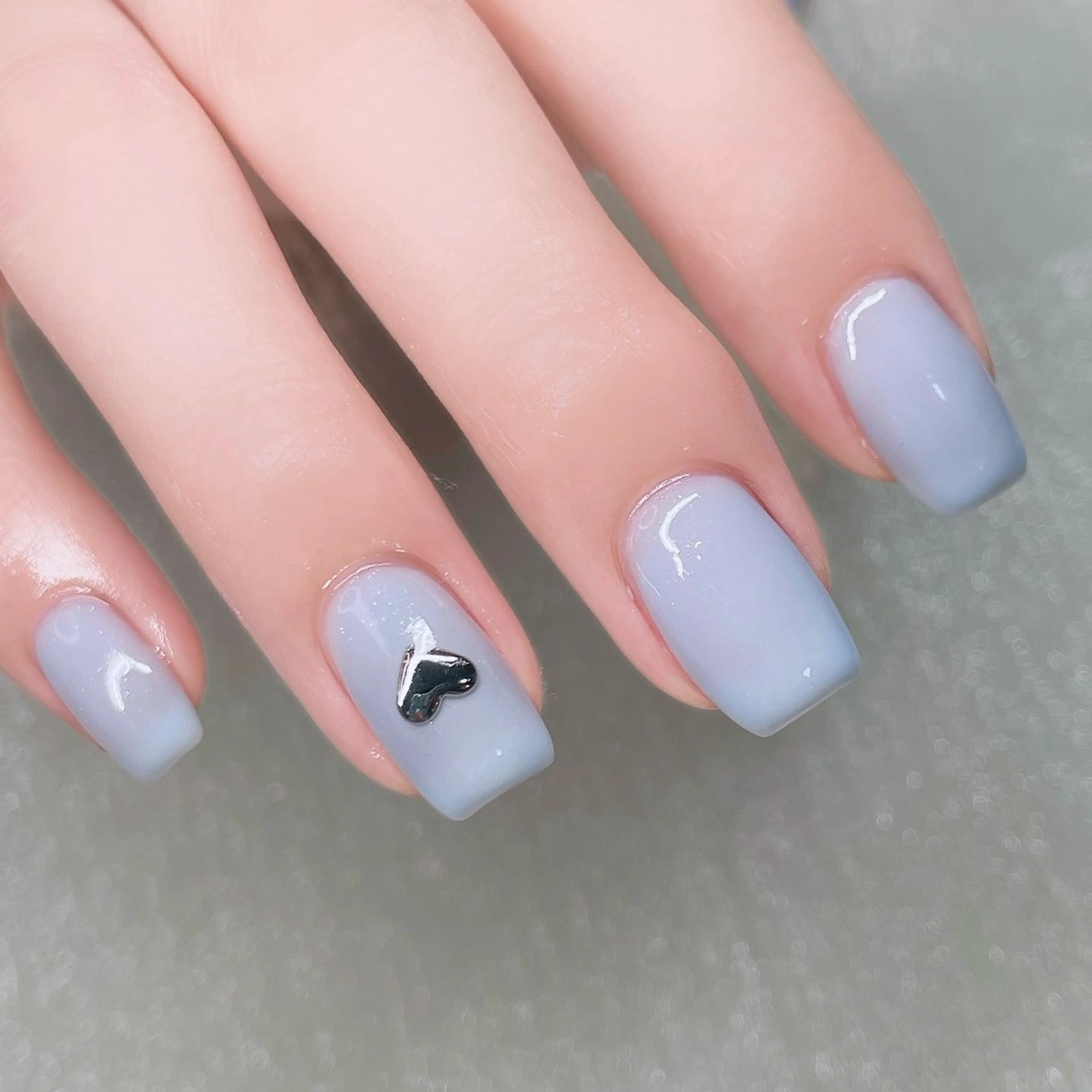 ネイル 長さ出し ハート ハンドネイル Nailist suzuのネイルデザイン