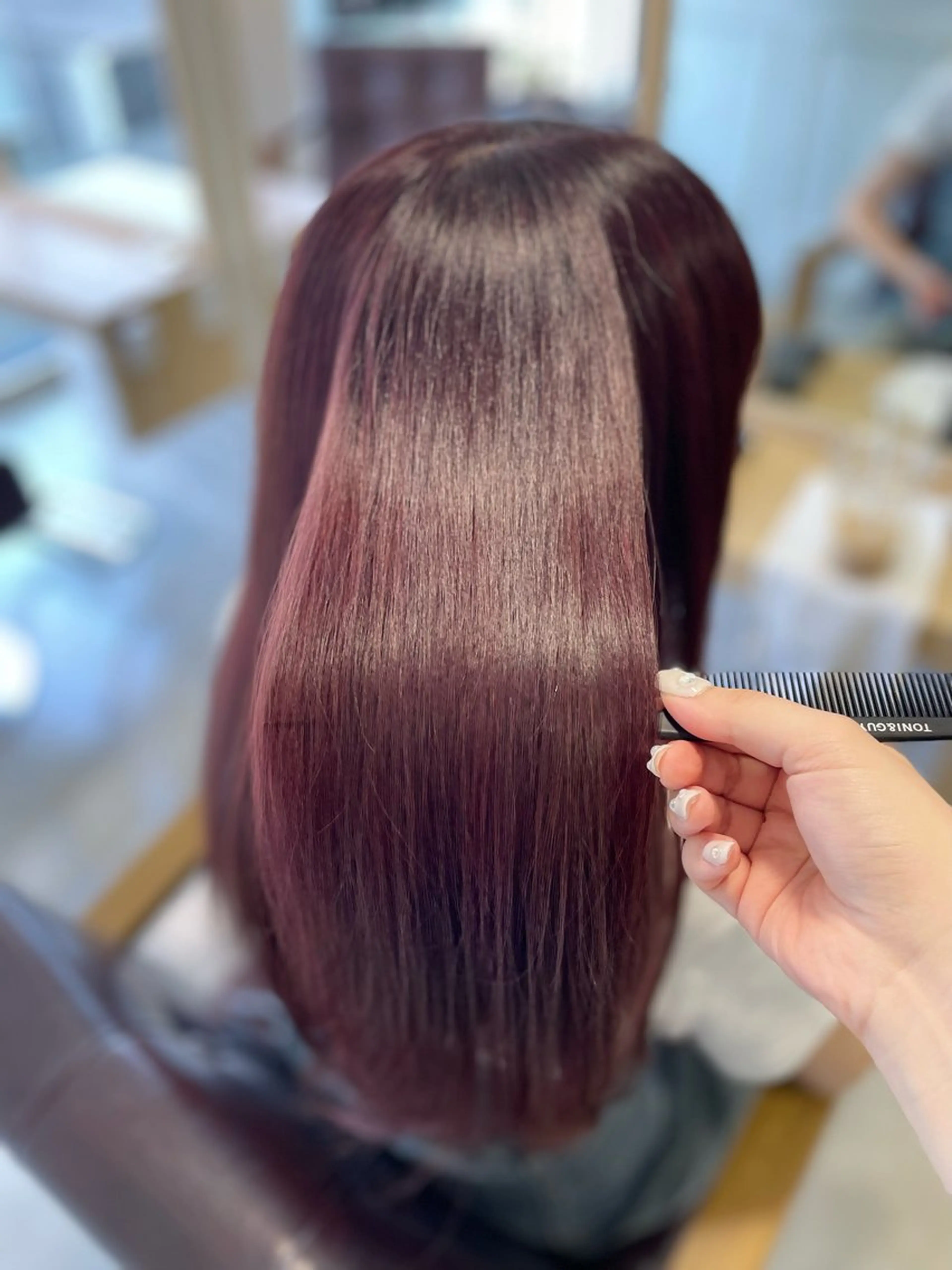 【髪質改善🍒驚きの艶髪へ】カット+艶カラー+髪質改善トリートメント+浸透スチーム付🫣の写真