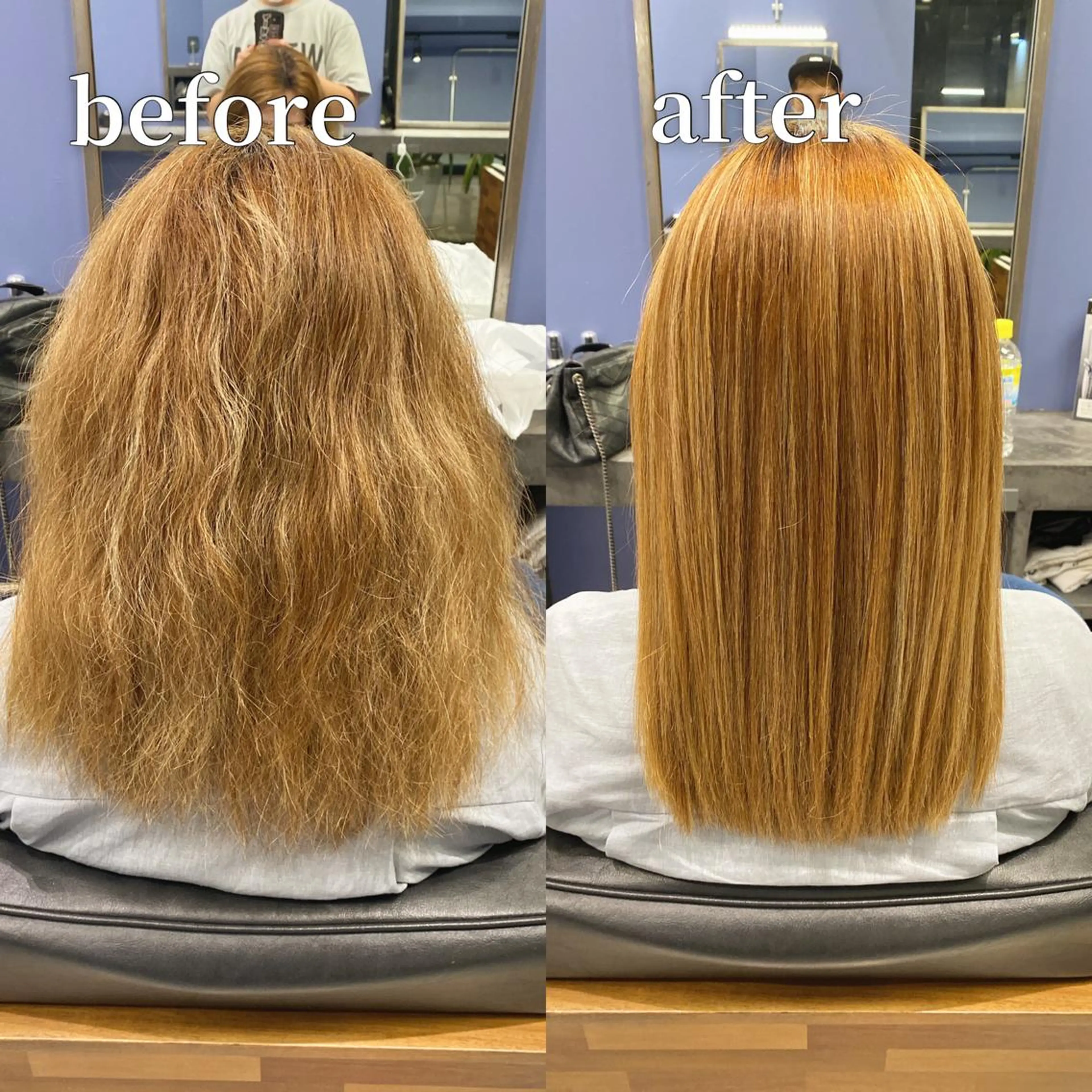 《2、3回目のお客様》ブリーチ毛も可能💫ハイブリッド酸性縮毛矯正+カラー+カット+リンケージ3stepTrの写真