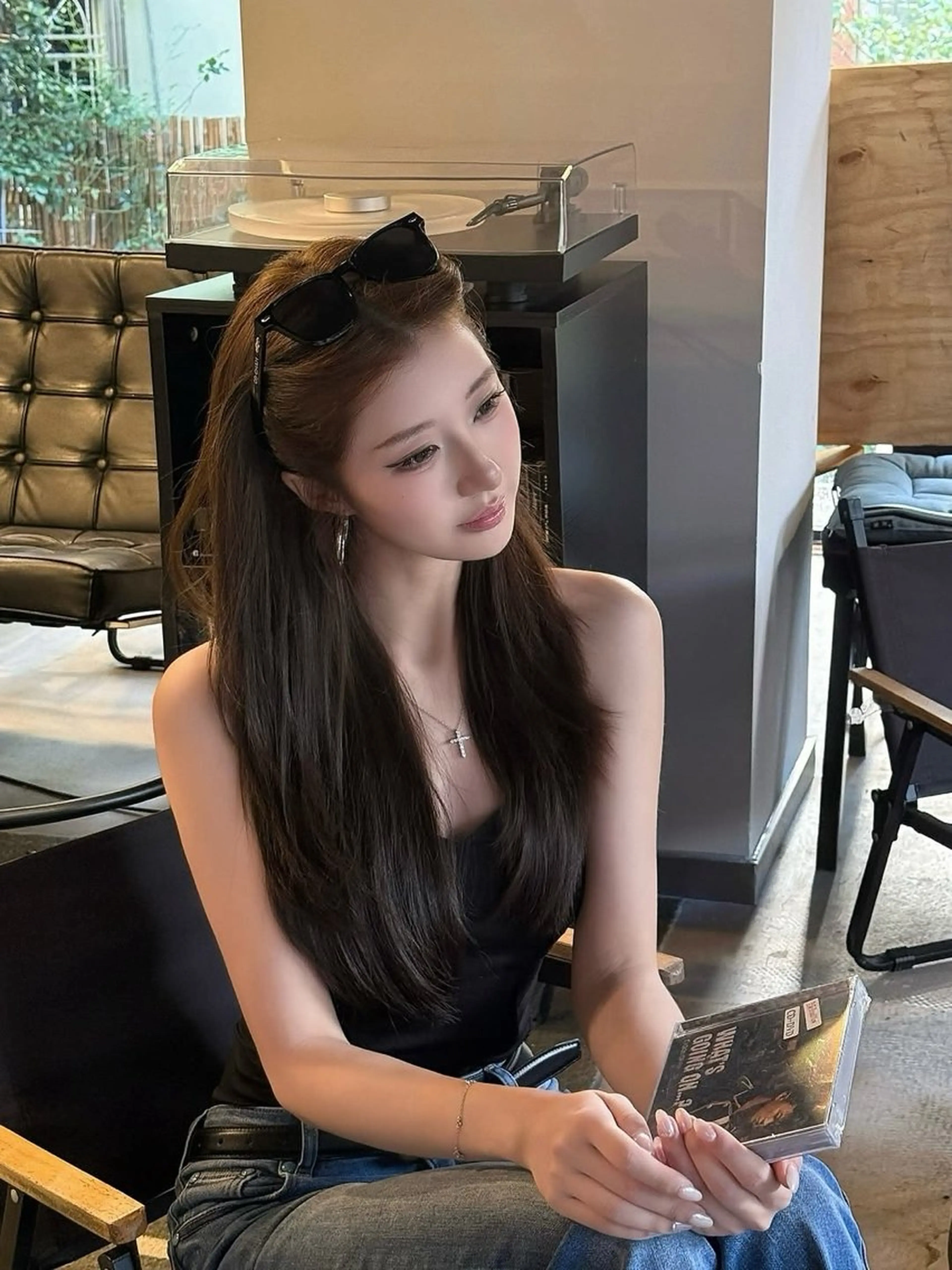 ロング カラー ベージュカラー ブリーチ ダブルカラー ブリーチなしカラー 小顔カット カット ヘアカラー トリートメント 原宿／ワンホンヘア SAAYA🖤のヘアスタイル