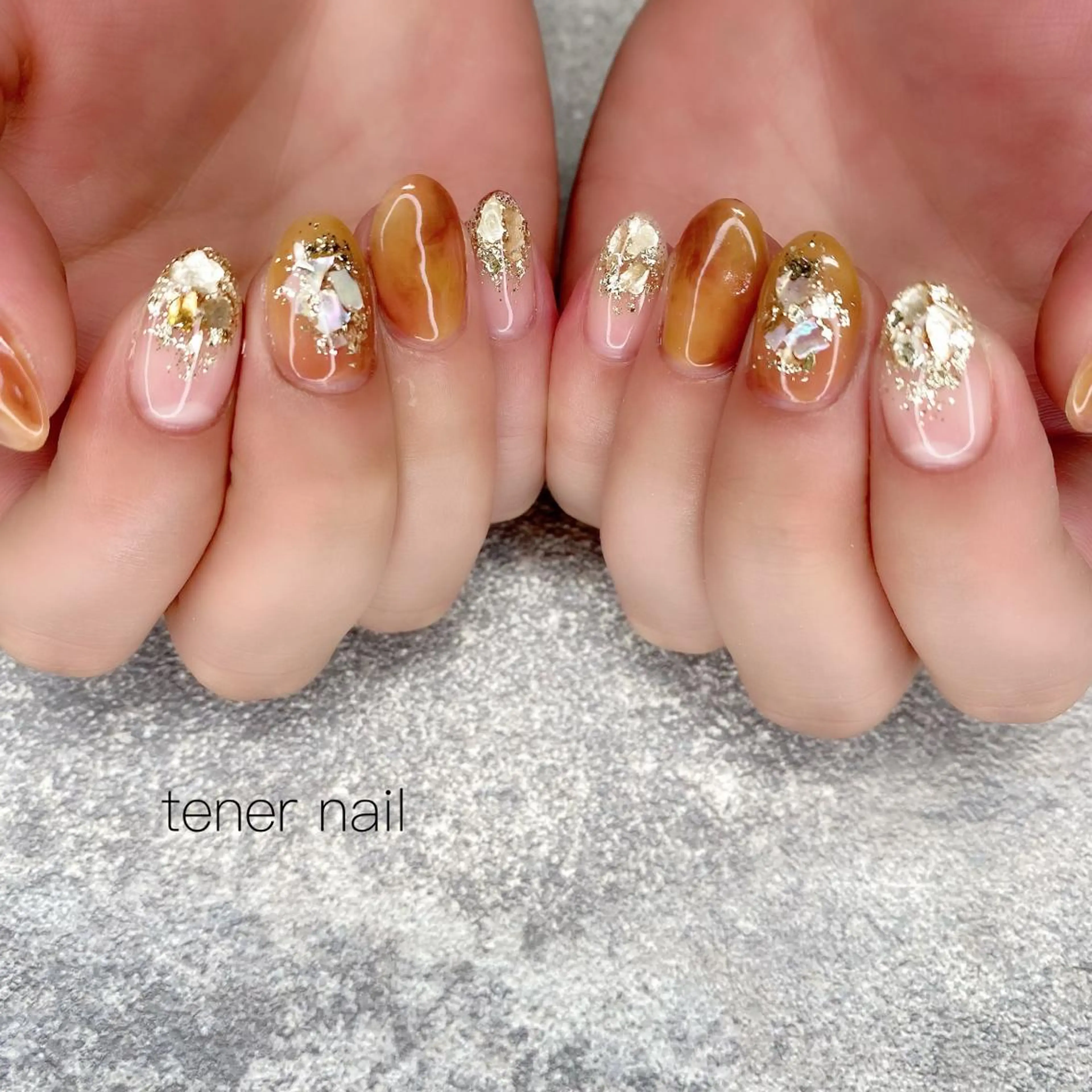 ネイル べっ甲ネイル ニュアンスネイル テネルネイル tener nailのネイルデザイン