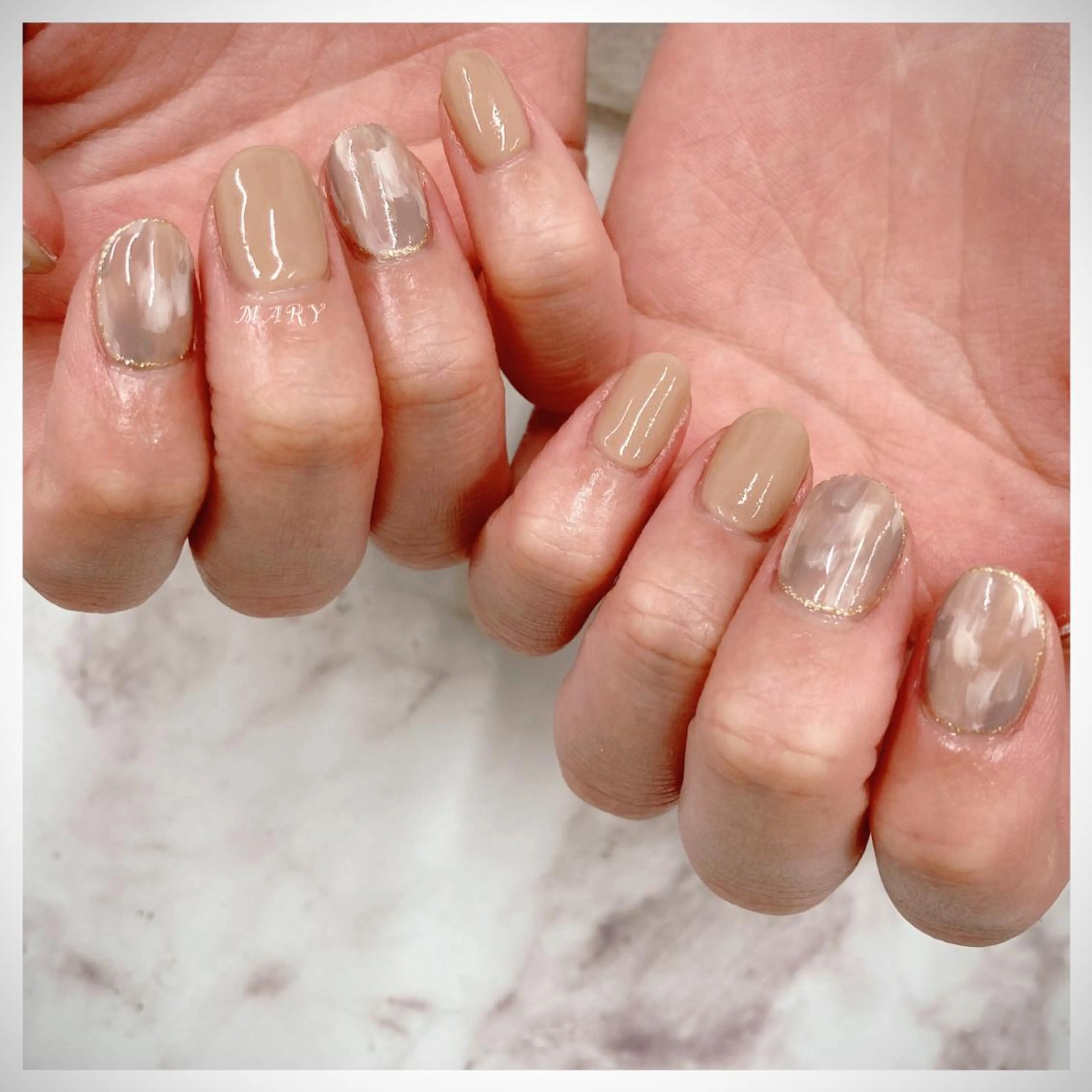 ネイル アートネイル ニュアンスネイル ワンカラーネイル シンプルネイル ハンドネイル Mary nail .narumiのネイルデザイン