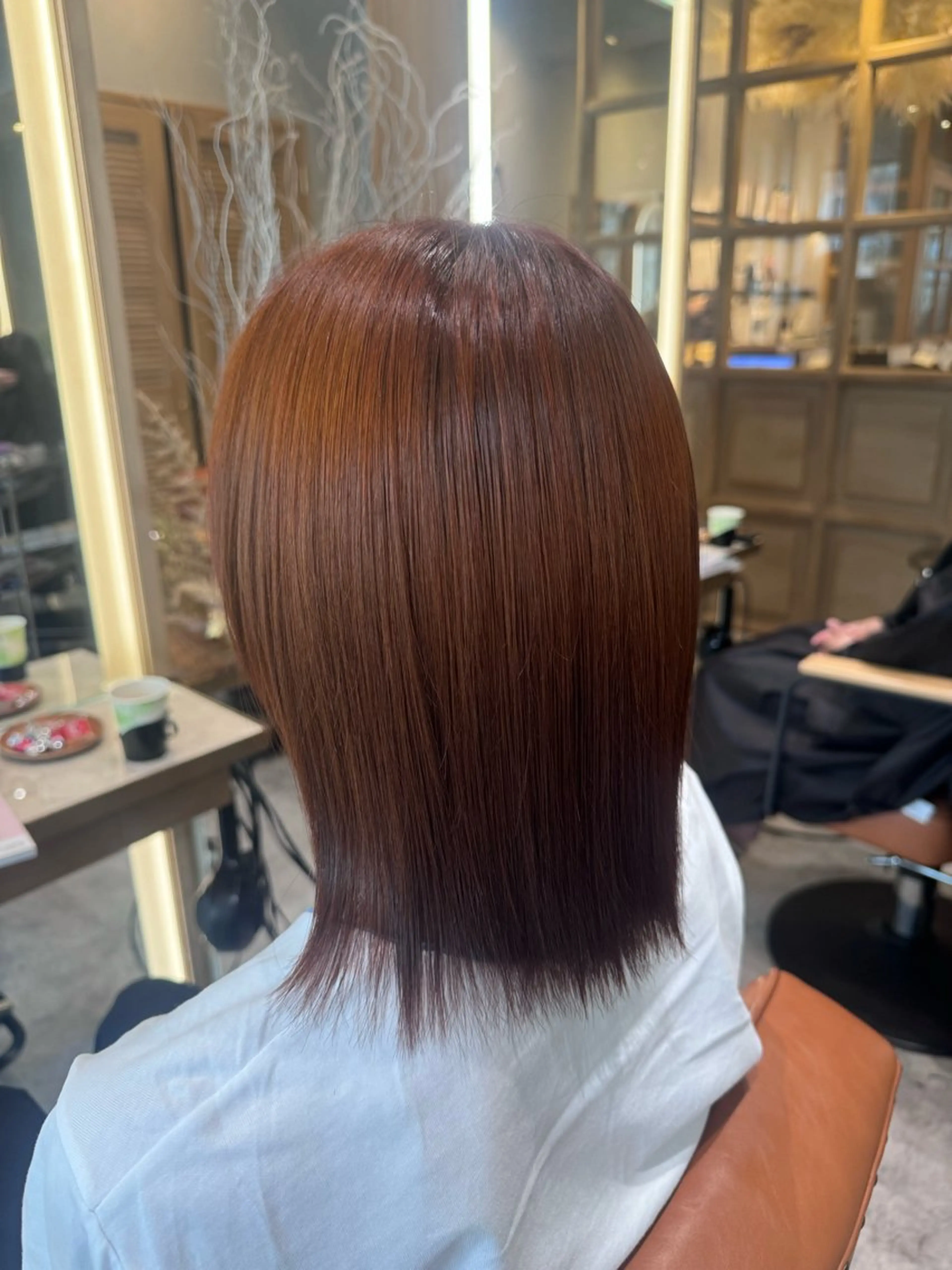 ミディアム カラー ブリーチ ブリーチなしカラー オレンジ ☁️olelo国立 ☁️Minoriのヘアスタイル