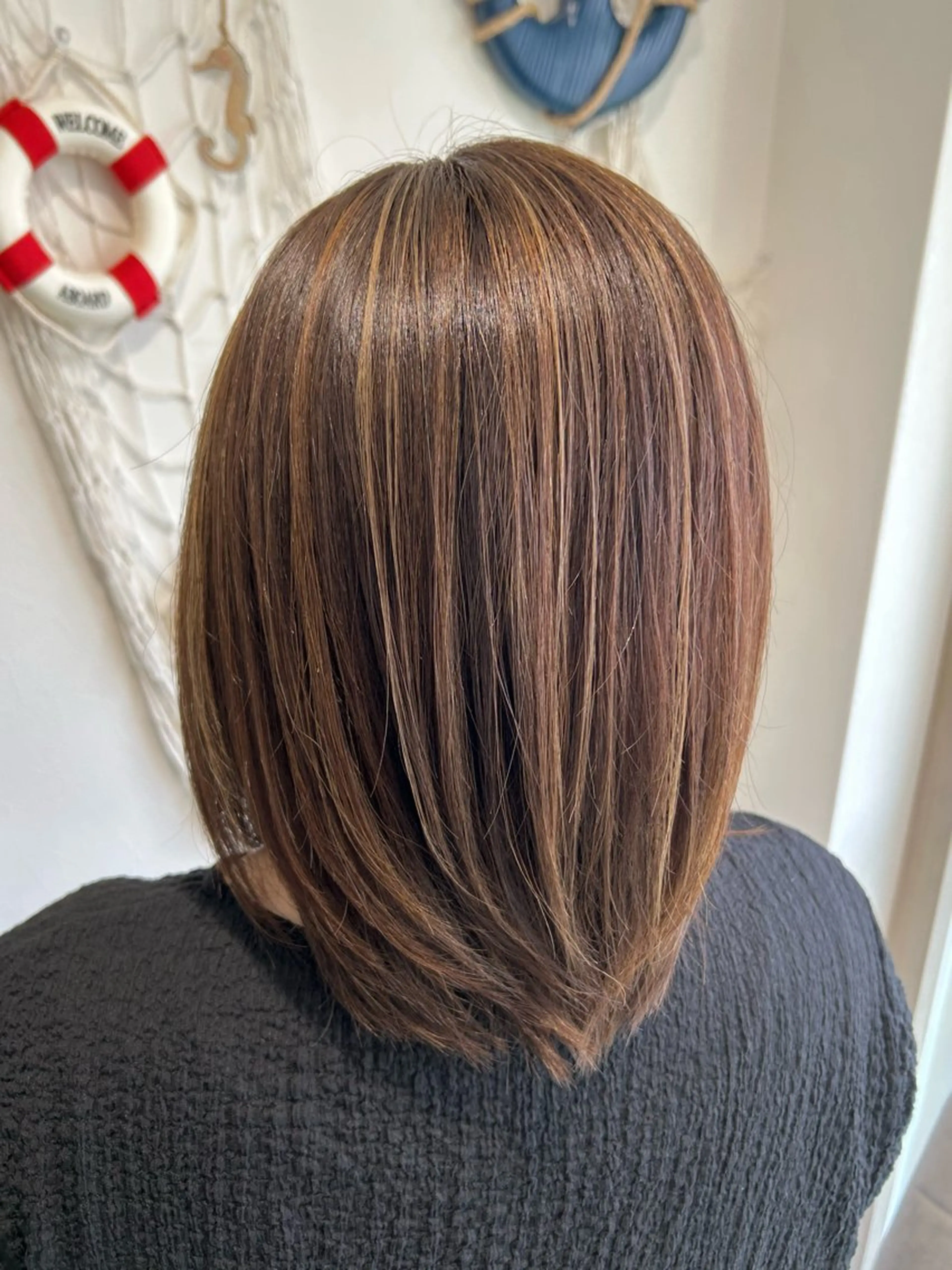 ミディアム カラー ハイライトカラー ハイライト ヘアカラー やじま ひろこのヘアスタイル