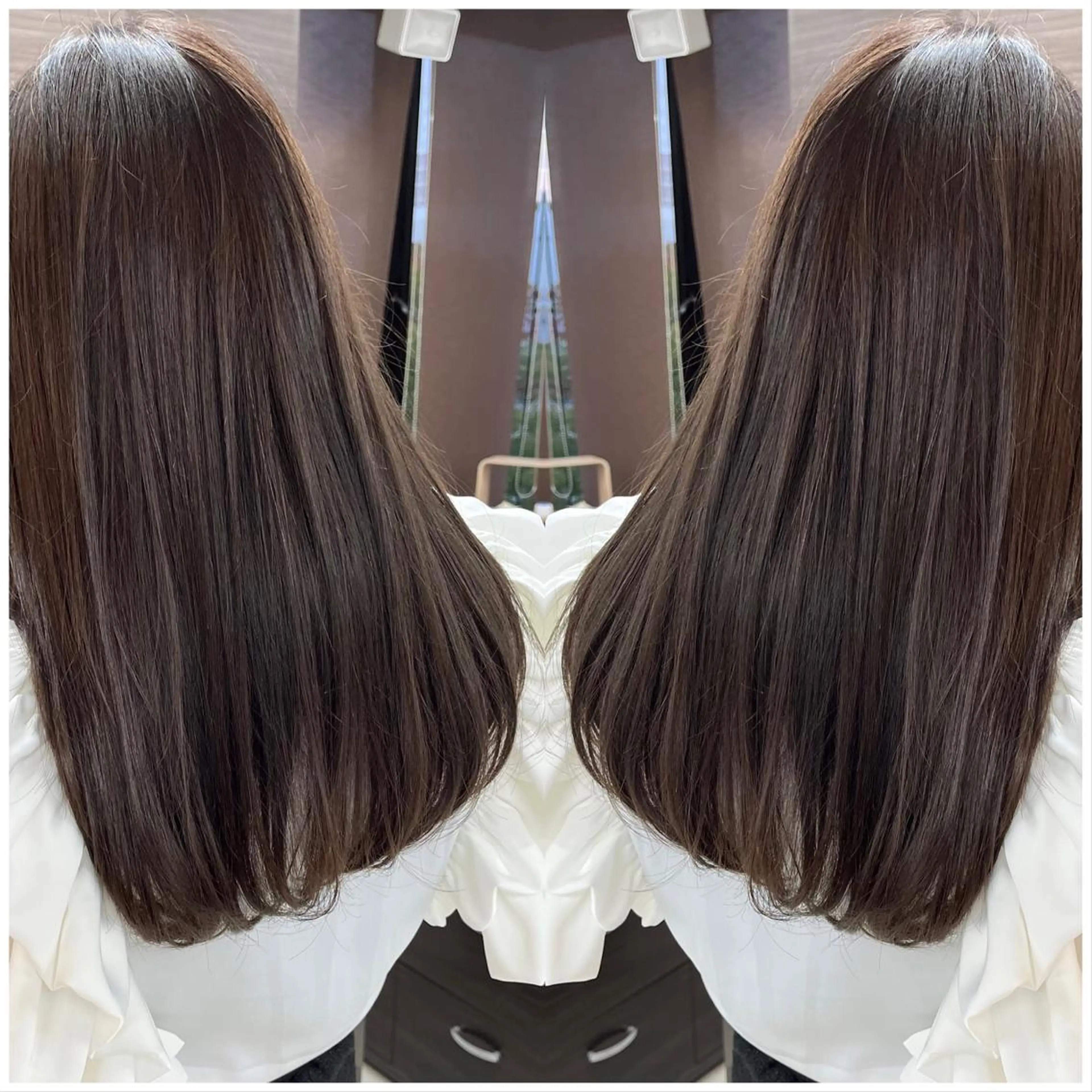 ロング カラー 透明感カラー グレージュ ヘアカラー 縮毛矯正 BOOTH share salon所属・ハタケヤマヨシキ ／BOOTHのヘアスタイル