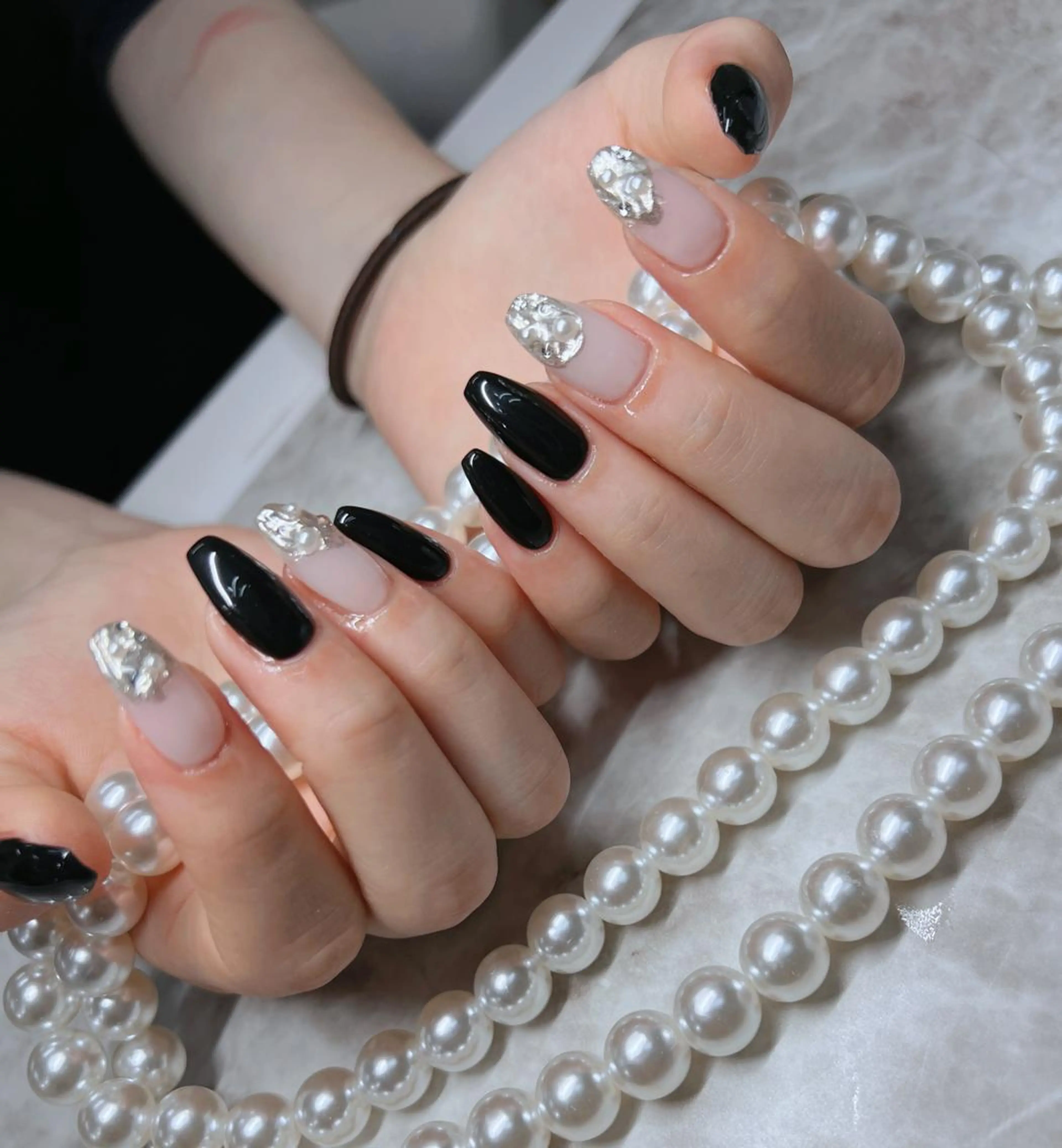 ネイル 長さ出し フレンチネイル ジェルネイル ガラスフレンチ 韓国ネイル MoriseNail Jr研修💜はるかのネイルデザイン