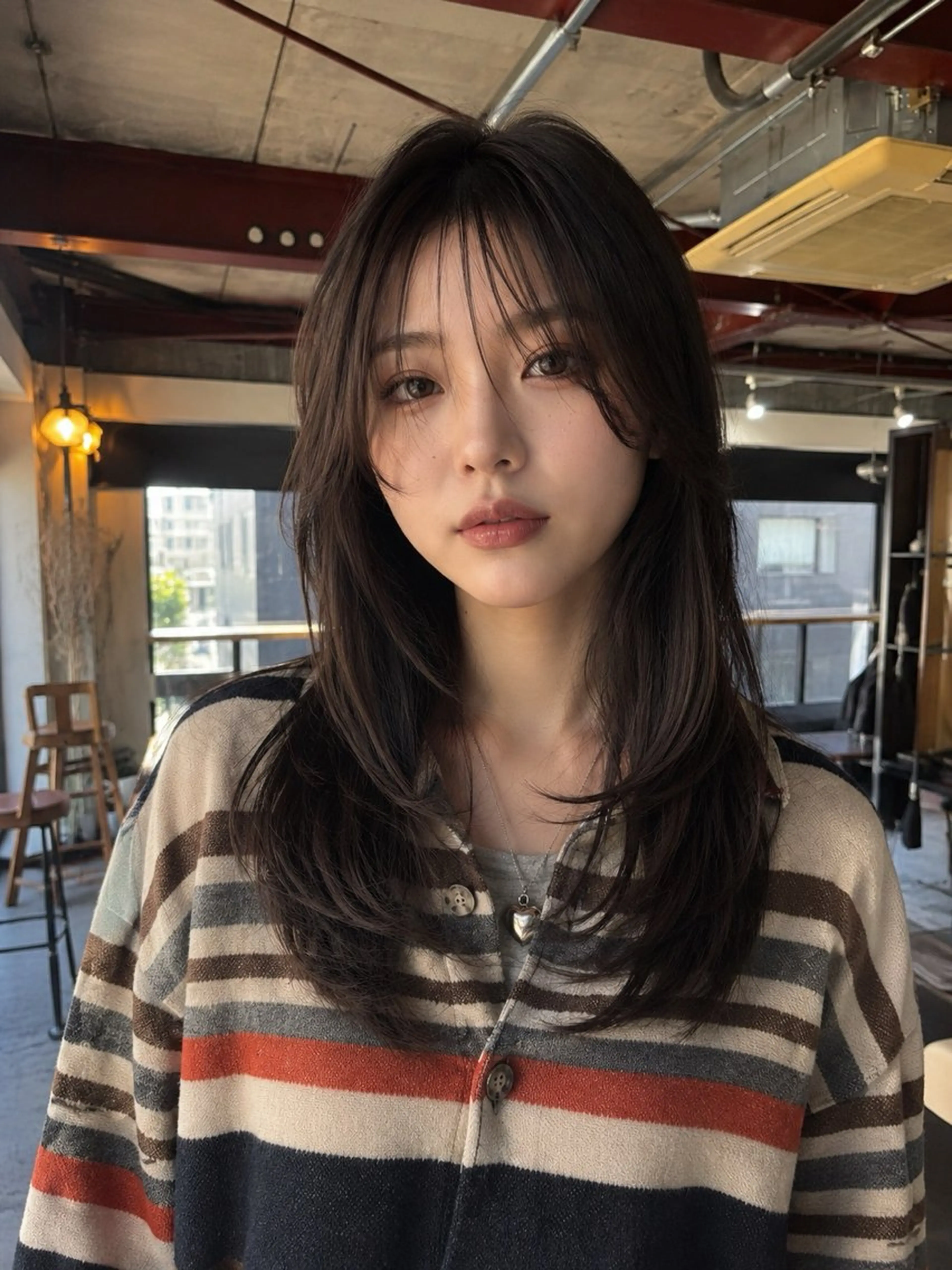 ミディアム カラー カット ヘアカラー トリートメント 小顔垢抜けレイヤー/ ハイトーン/YUTOのヘアスタイル